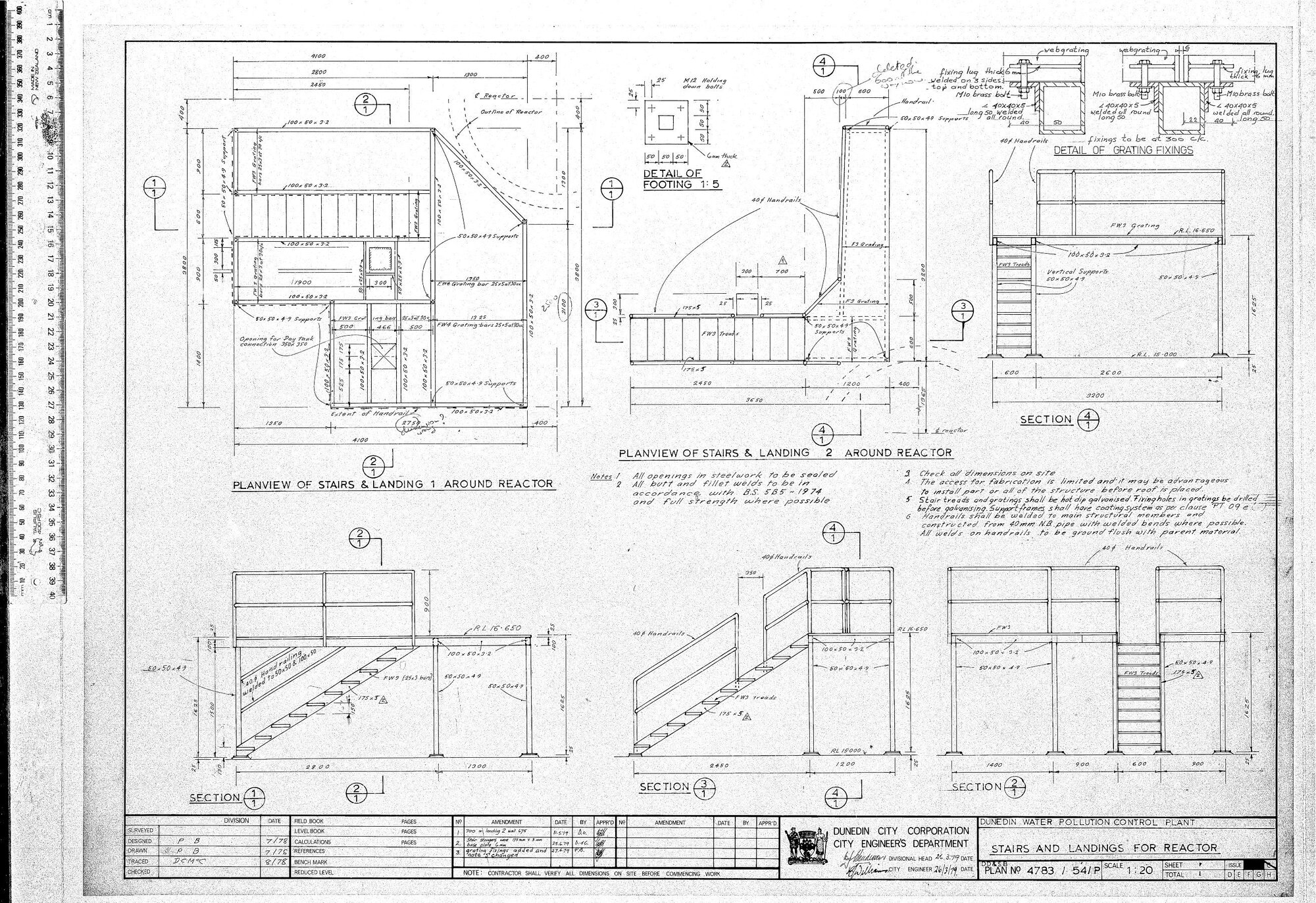 DUNEDIN WATER POLLUTION CONTROL PLANT - STAIRS AND LANDINGS FOR REACTOR