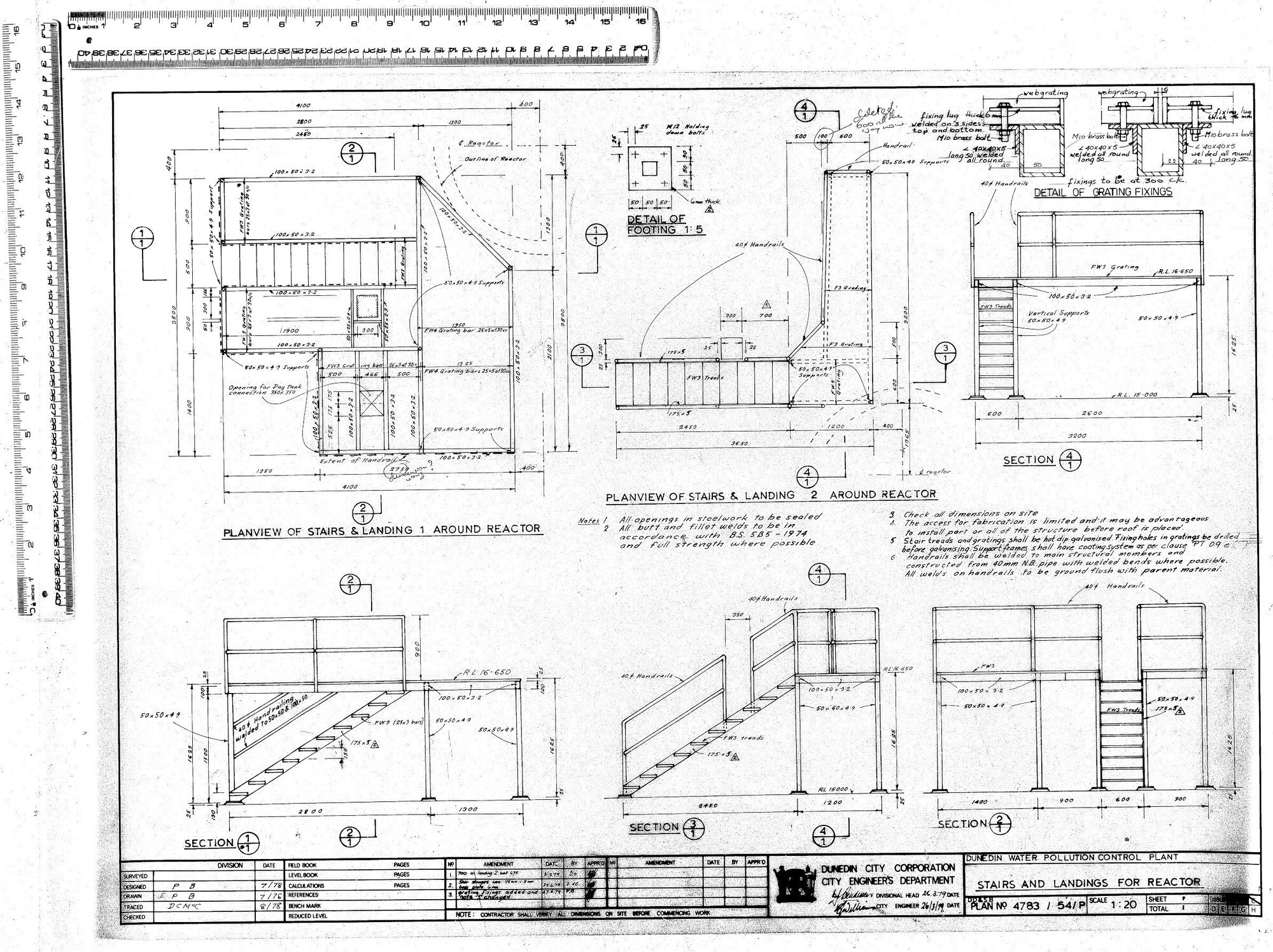 DUNEDIN WATER POLLUTION CONTROL PLANT - STAIRS AND LANDINGS FOR REACTOR
