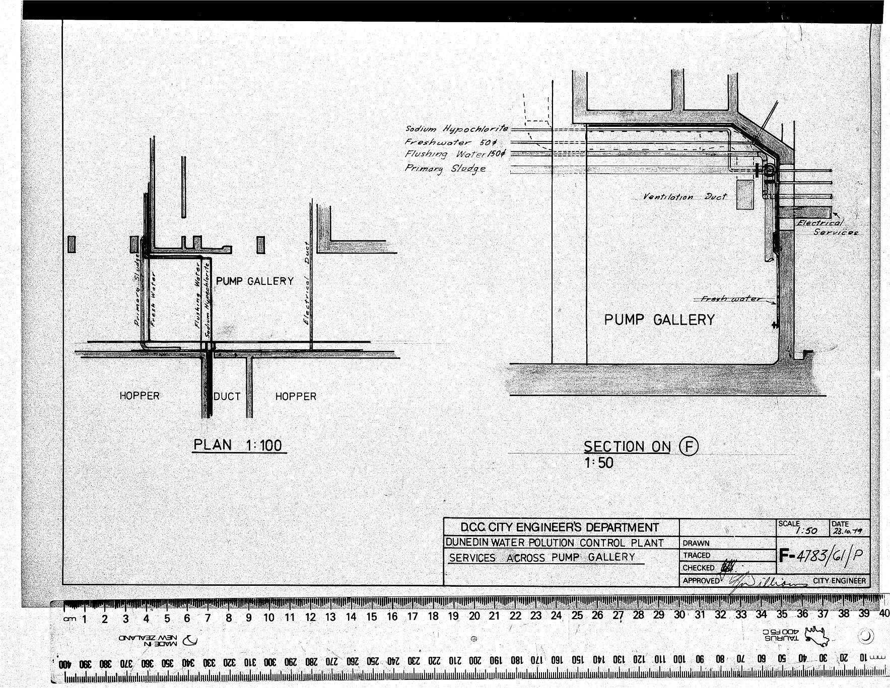 DUNEDIN WATER POLLUTION CONTROL PLANT - SERVICES ACROSS PUMP GALLERY