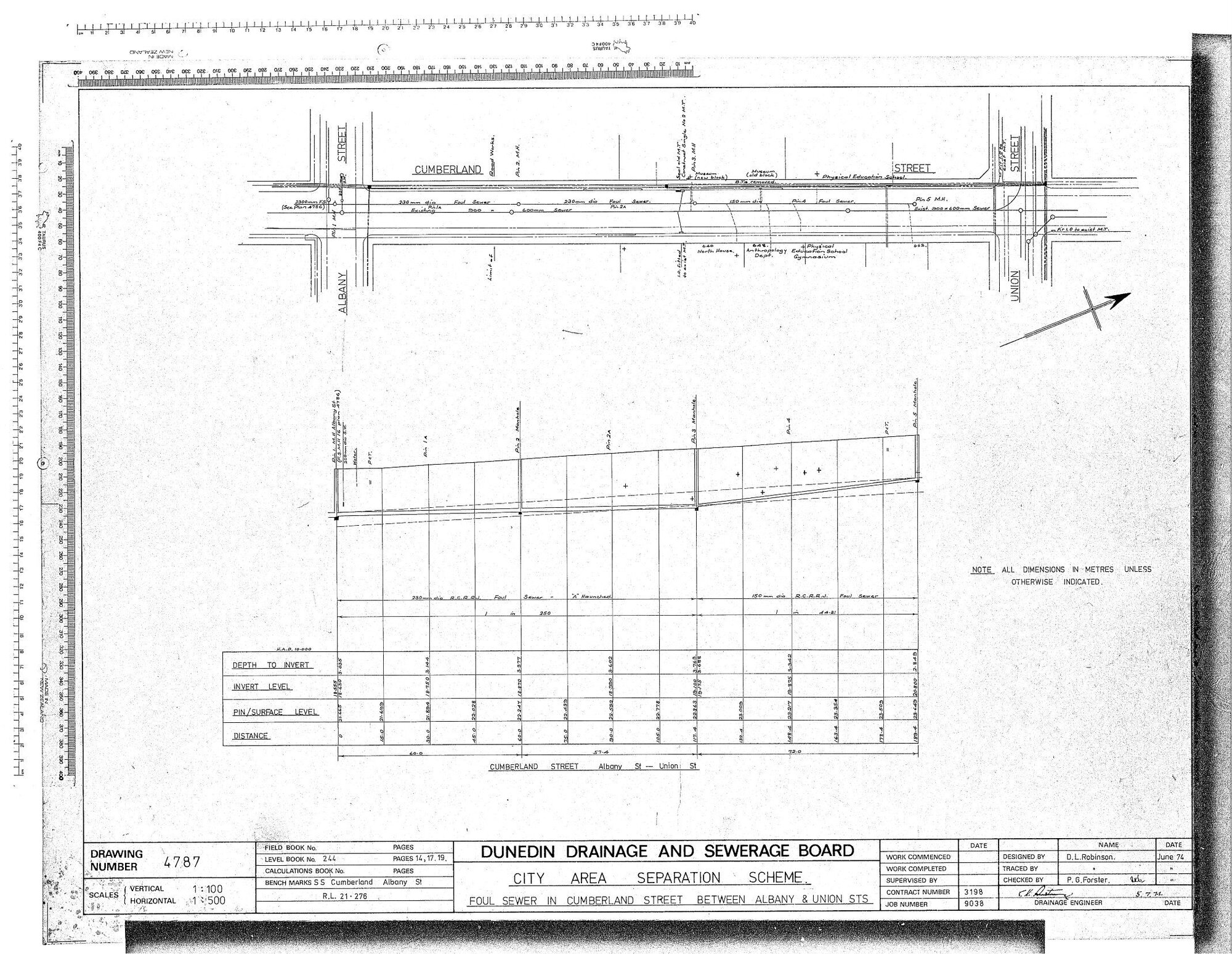 CITY AREA SEPARATION SCHEME - FOUL SEWER IN CUMBERLAND STREET BETWEEN ALBANY &amp; UNION STREETS