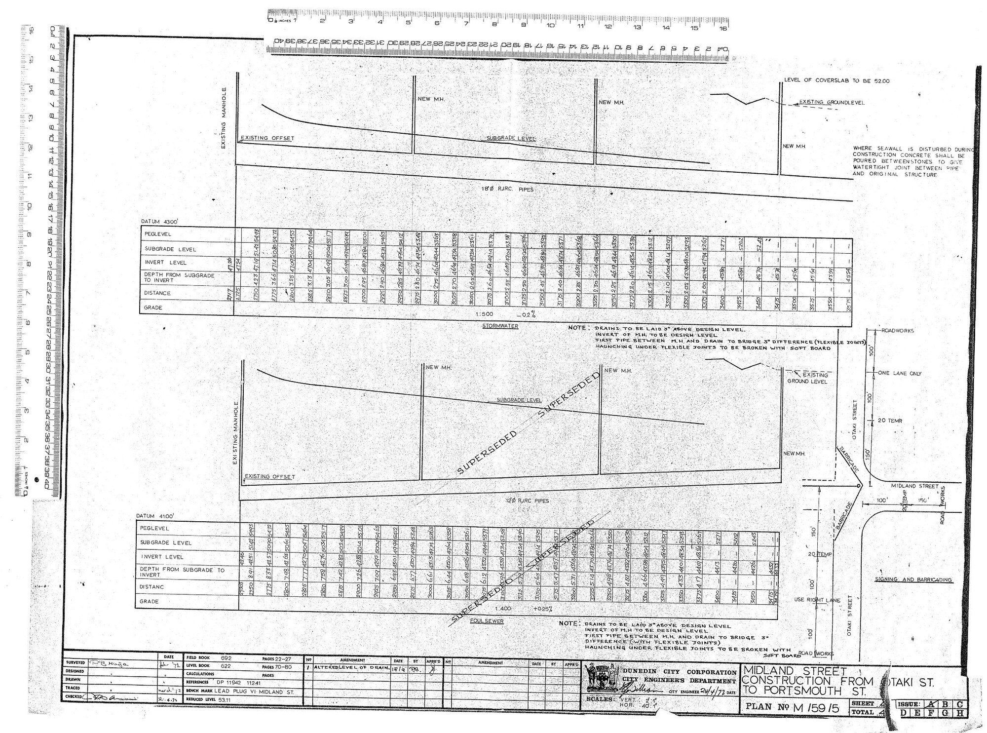 MIDLAND STREET CONSTRUCTION FROM OTAKI STREET TO PORTSMOUTH STREET