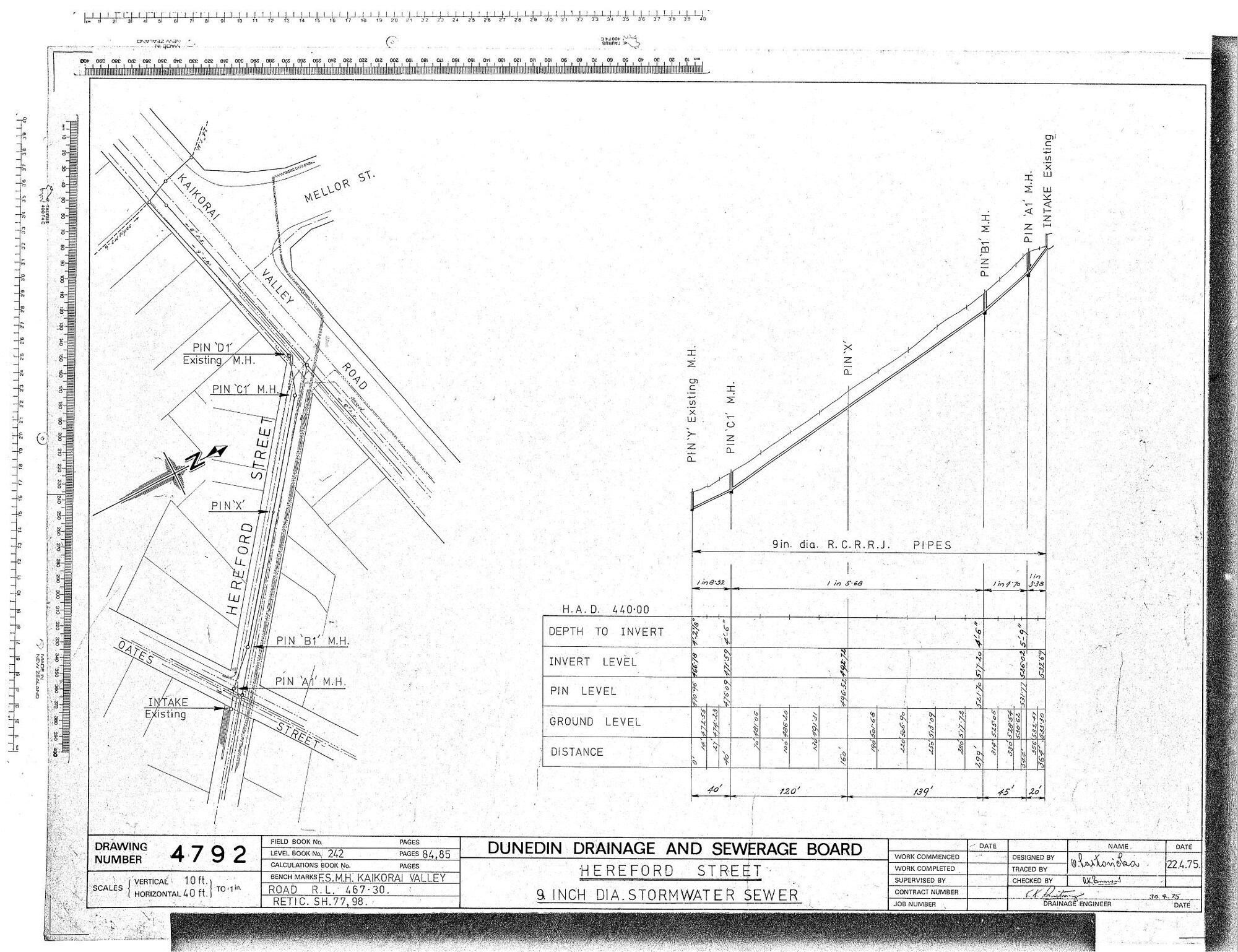 HEREFORD STREET - 9 INCH DIA. STORMWATER SEWER