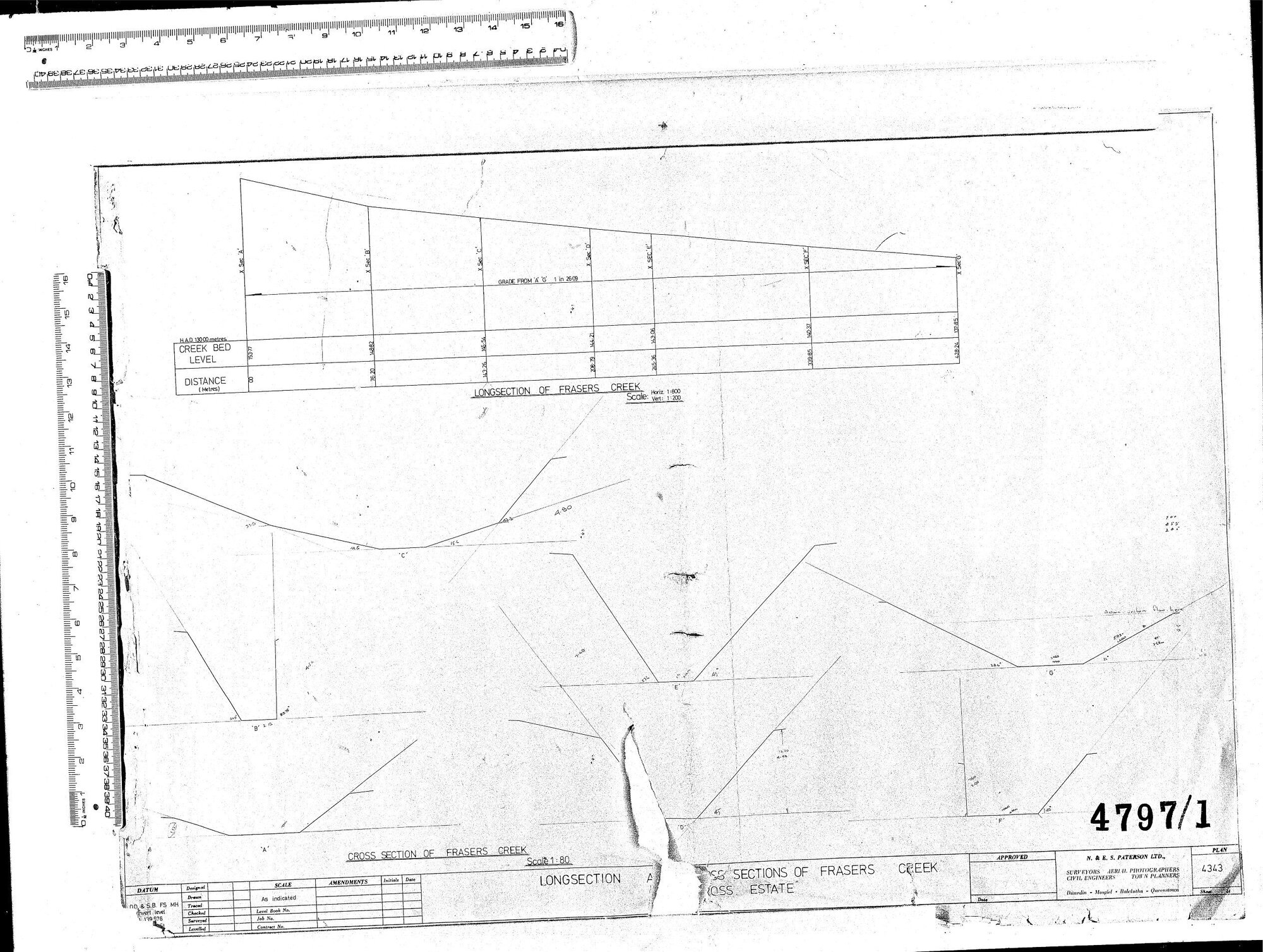 LONGSECTION SECTIONS OF FRASERS CREEK ESTATE