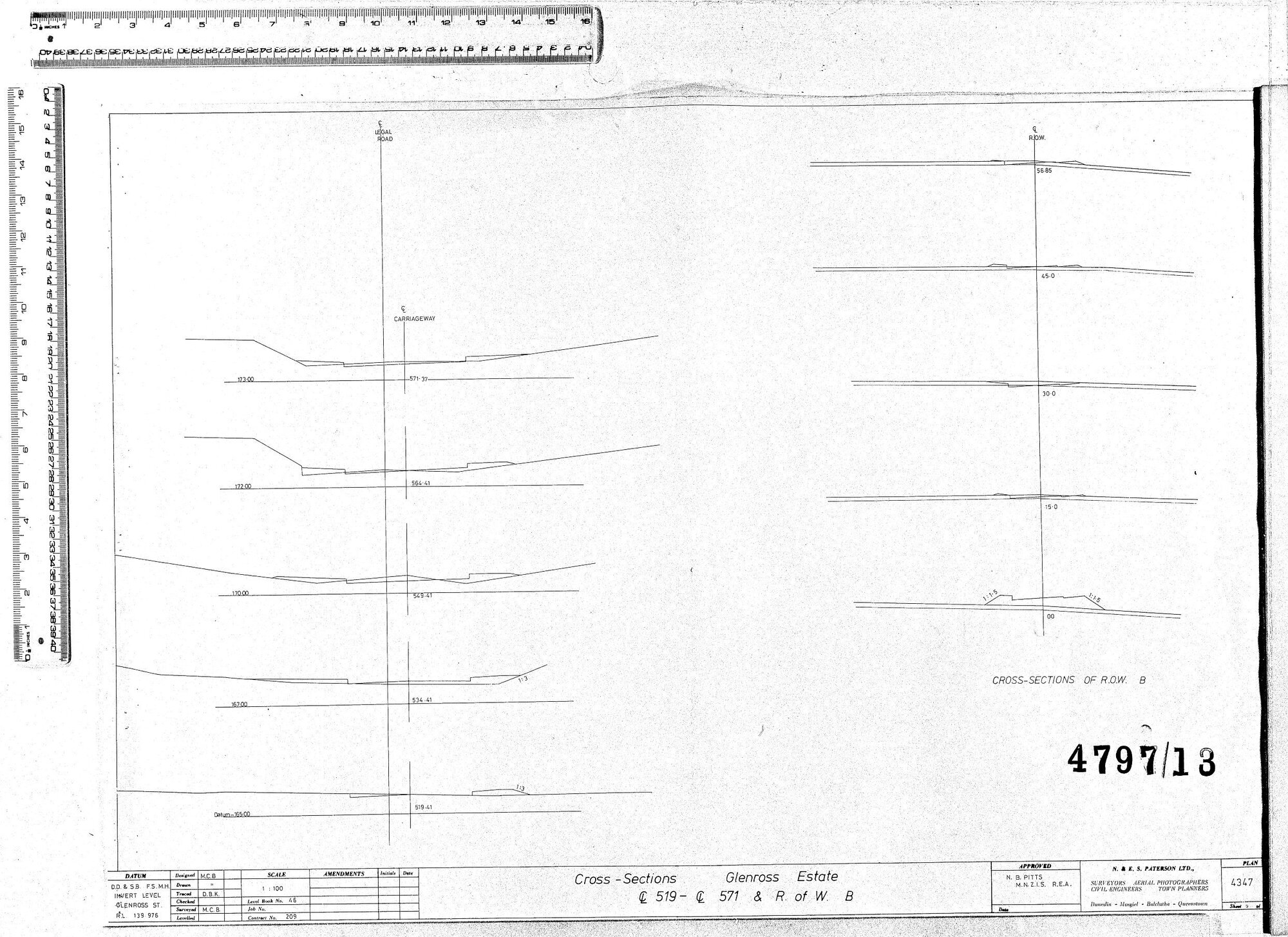 CROSS-SECTIONS - GLENROSS ESTATE 519-571 &amp; R OF W.B