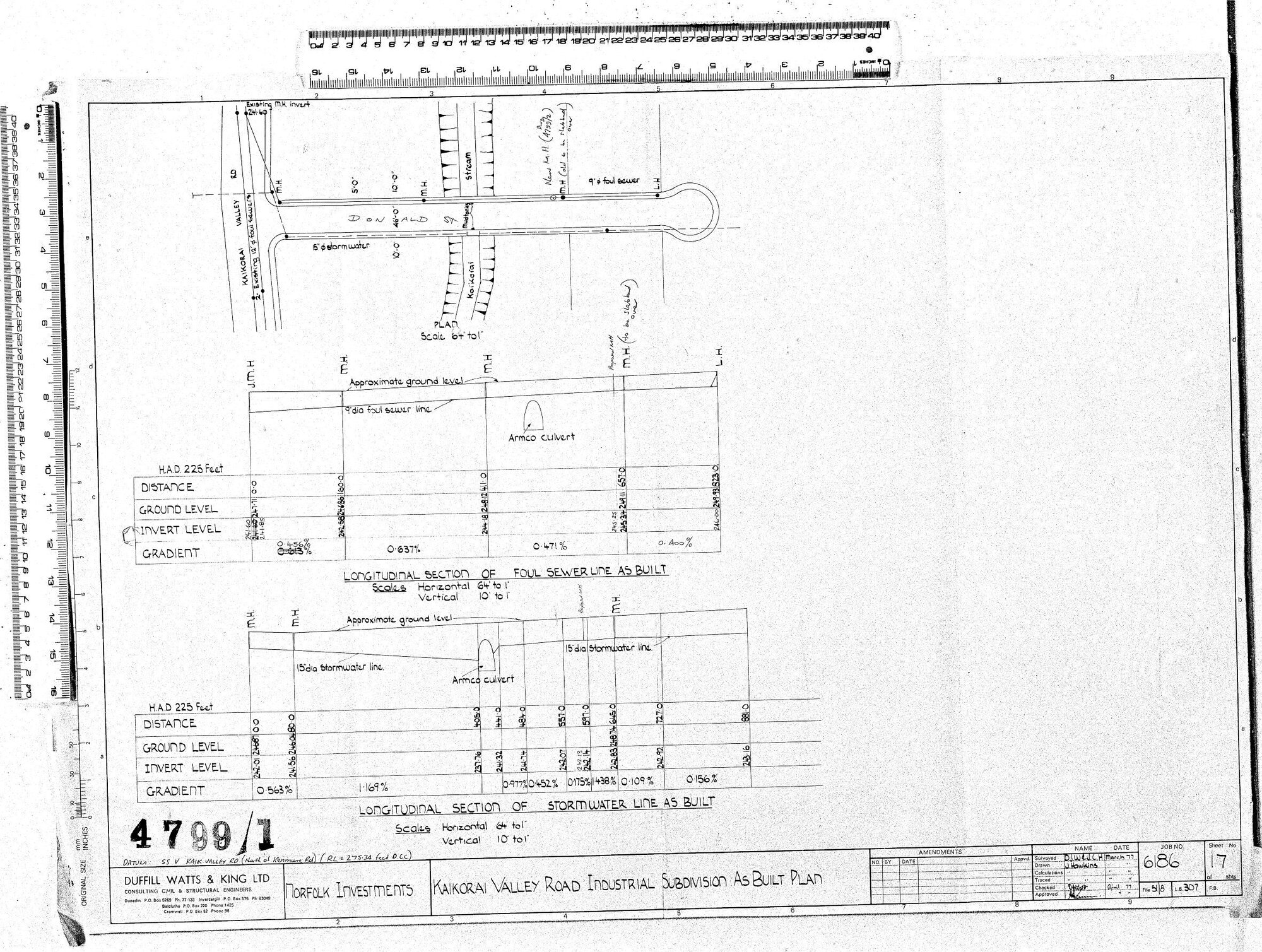 KAIKORAI VALLEY ROAD INDUSTRIAL SUBDIVISION AS BUILT PLAN