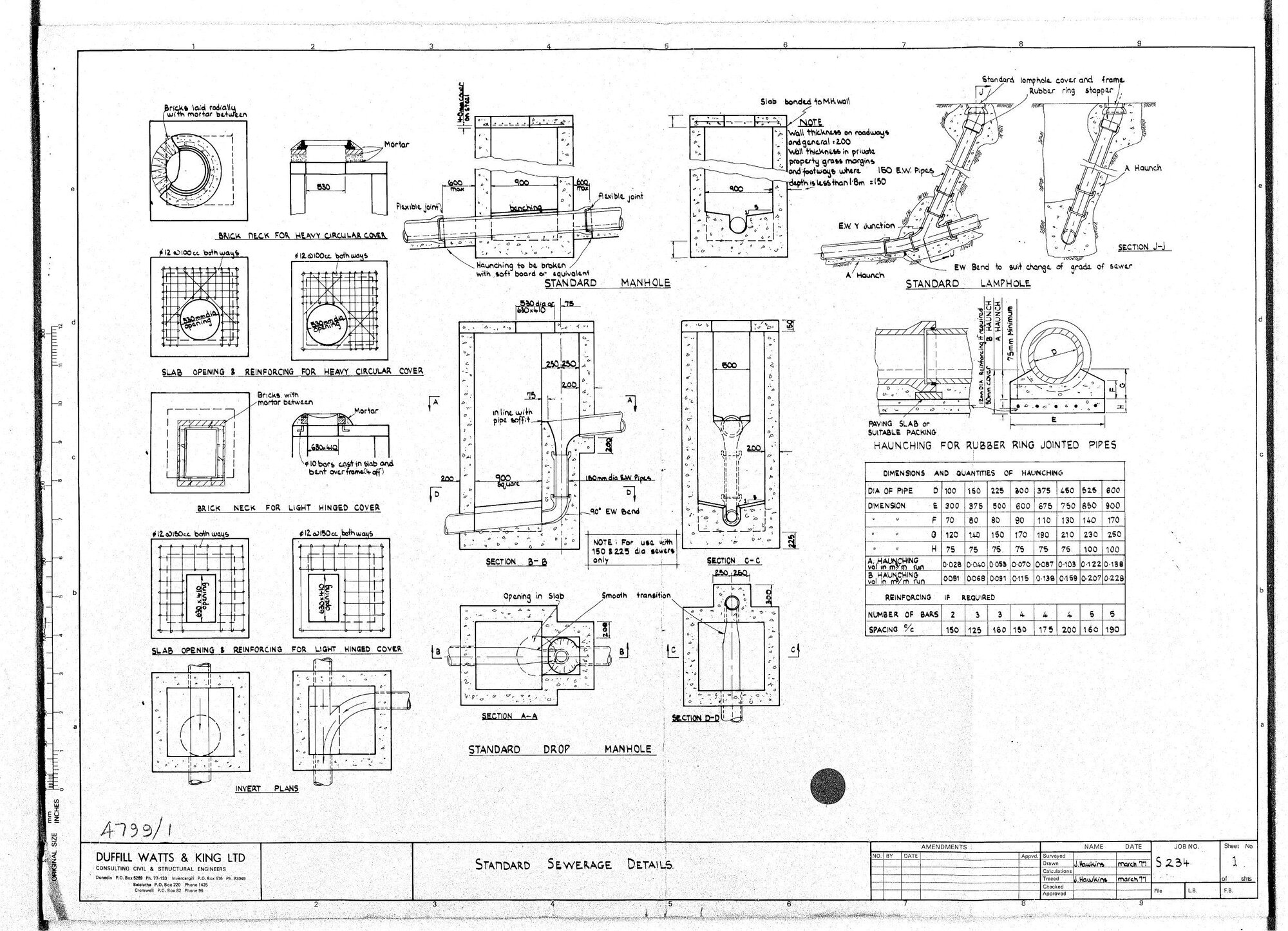STANDARD SEWERAGE DETAILS