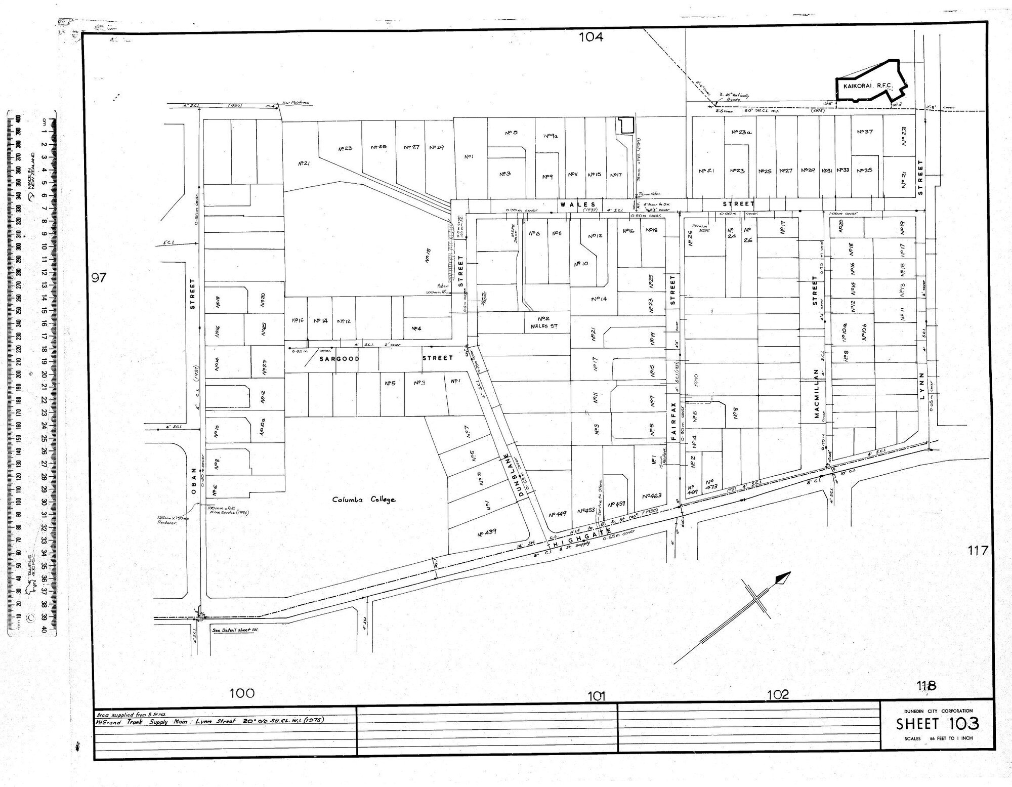 AREA SUPPLIED FROM B. ST RES.