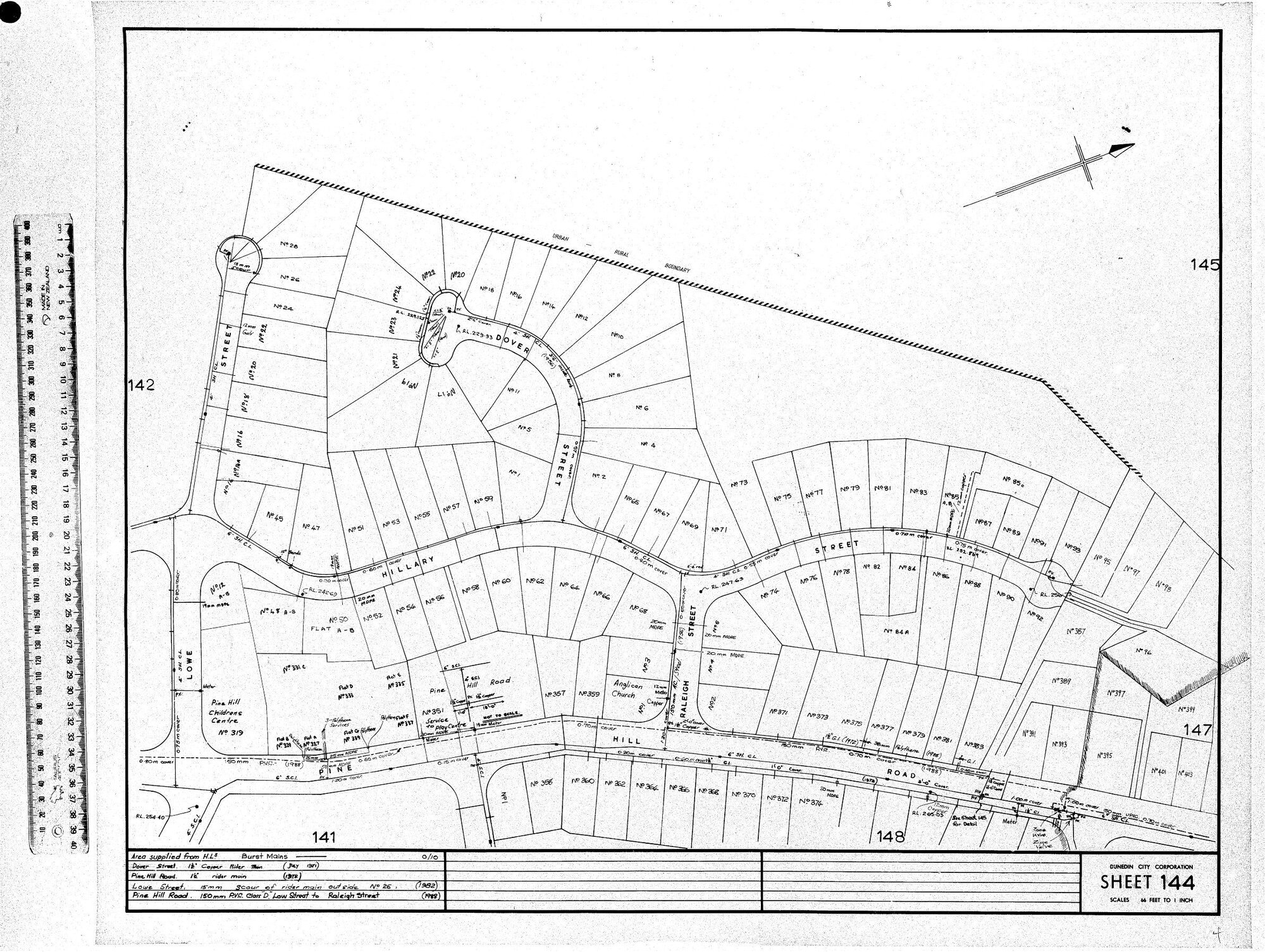 AREA SUPPLIED FROM H.L.5 - BURST MAINS