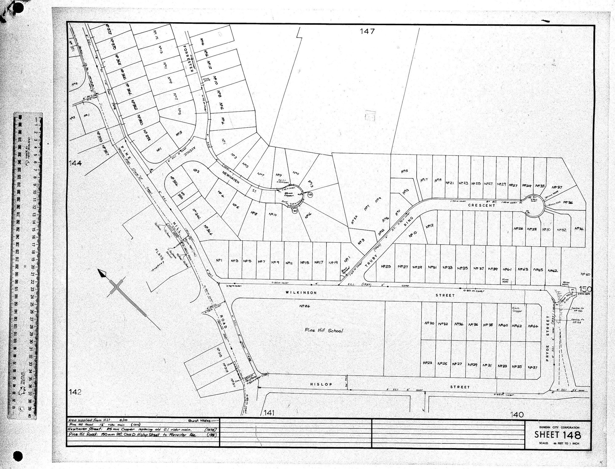 AREA SUPPLIED FROM H.L.5 - 0/10 - BURST MAINS