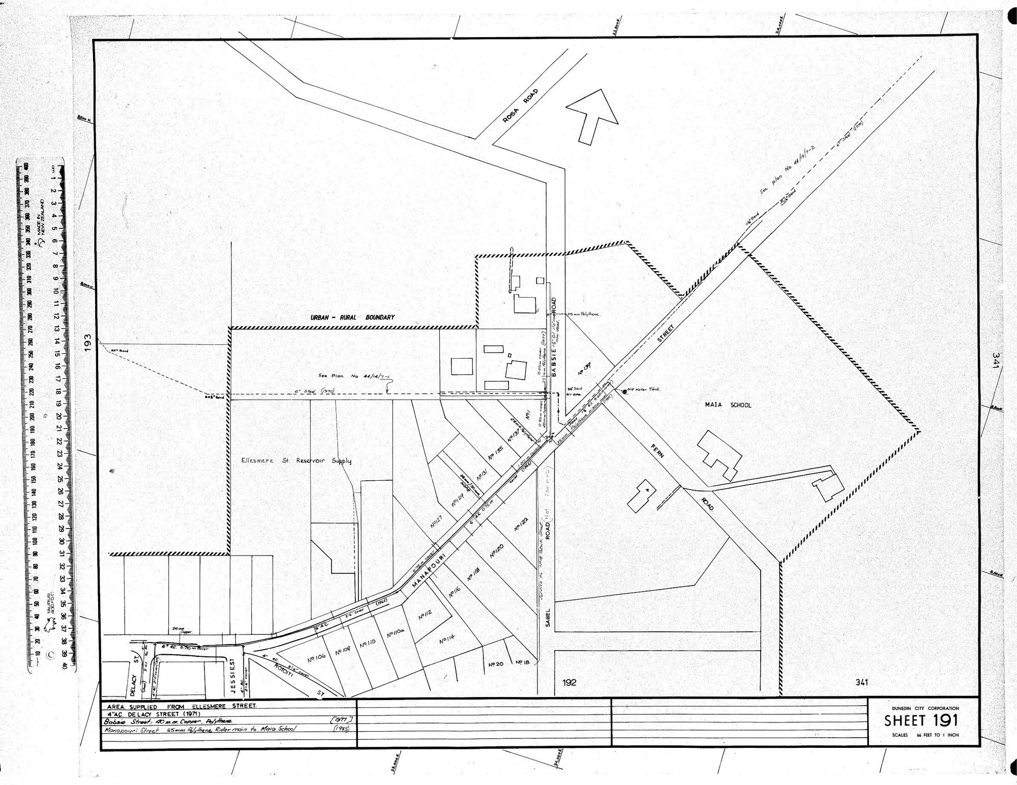 AREA SUPPLIED FROM ELLESMERE STREET
