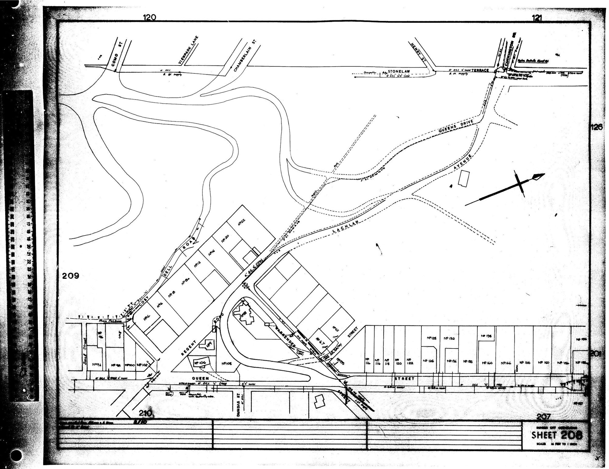 AREA SUPPLIED FROM ROSS CREEK - QUEEN STREET REGENT STREET LACHLAN AVENUE