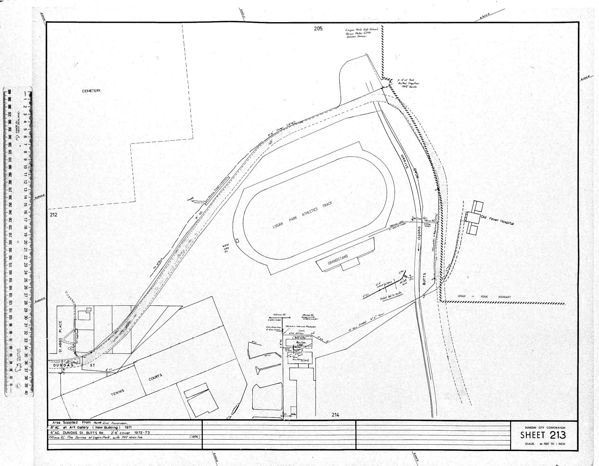 AREA SUPPLIED FROM NORTH END RESERVOIR