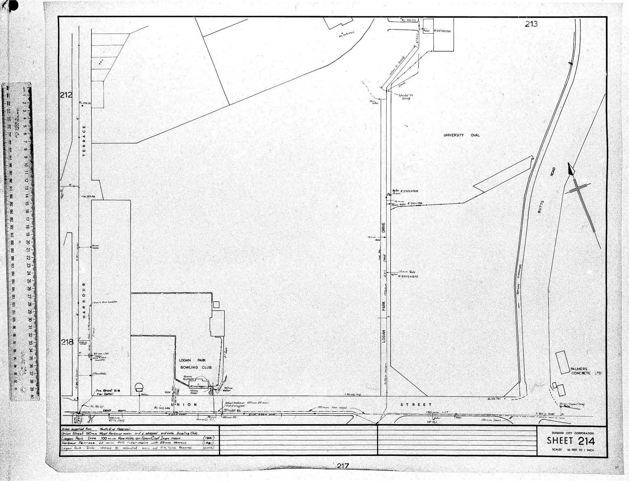 AREA SUPPLIED FROM NORTH END RESERVOIR