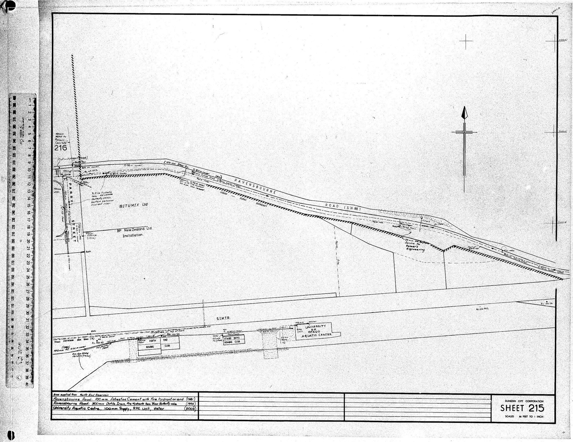 AREA SUPPLIED FROM NORTH END RESERVOIR