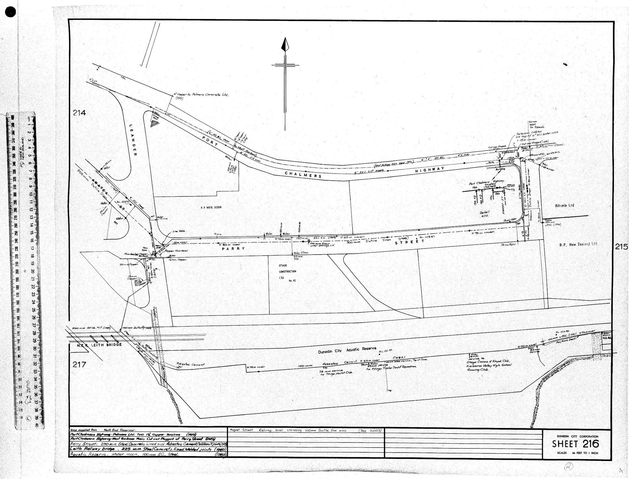 AREA SUPPLIED FROM NORTH END RESERVOIR