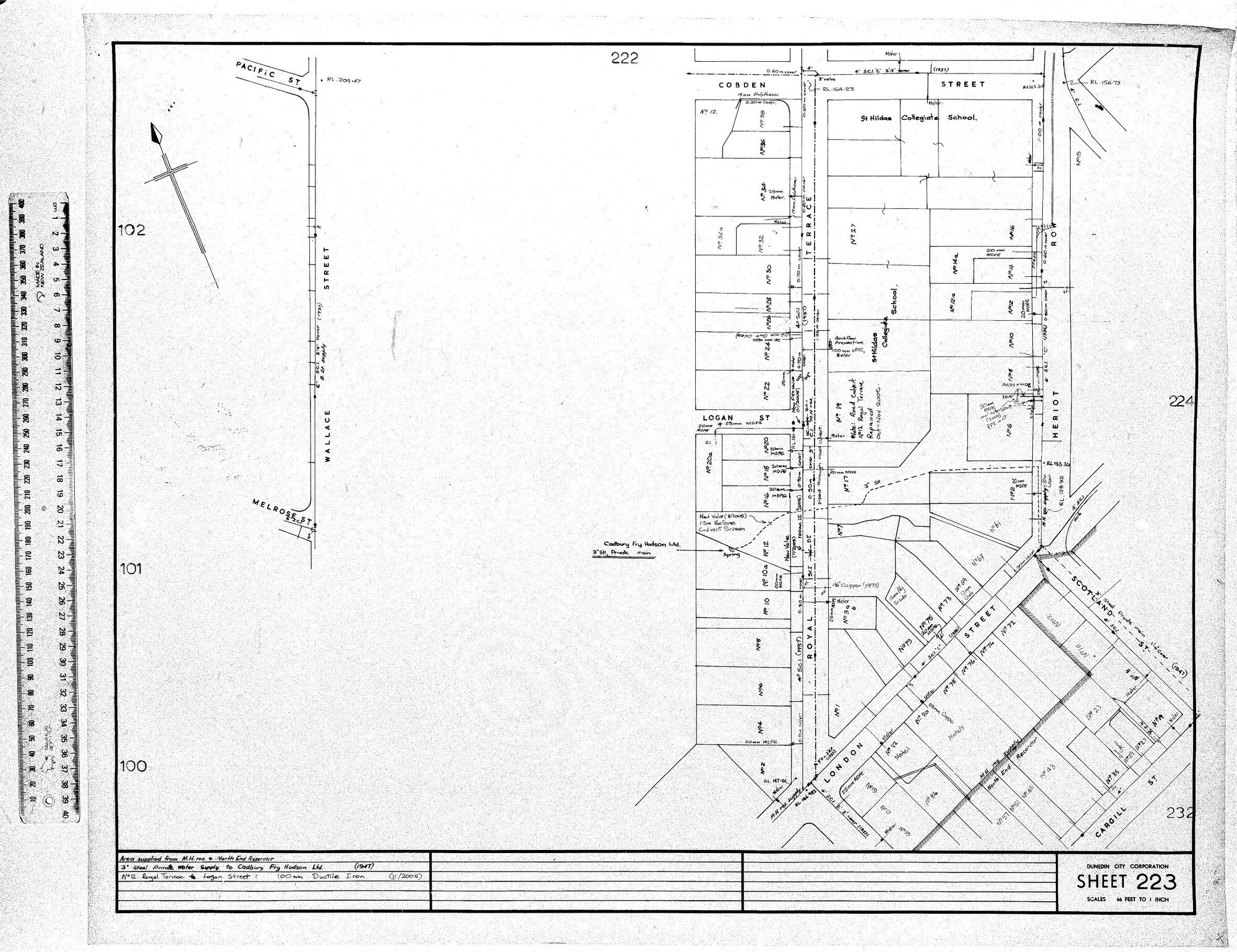 AREA SUPPLIED FROM M.H. RES &amp; NORTH END RESERVOIR
