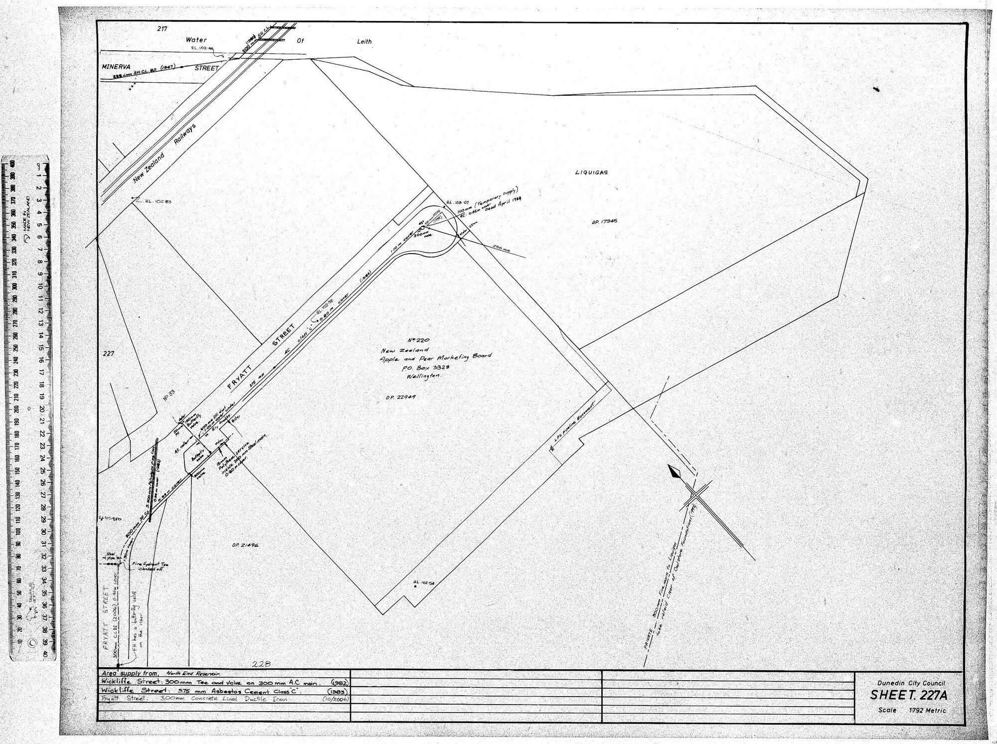 AREA SUPPLIED FROM NORTH END RESERVOIR