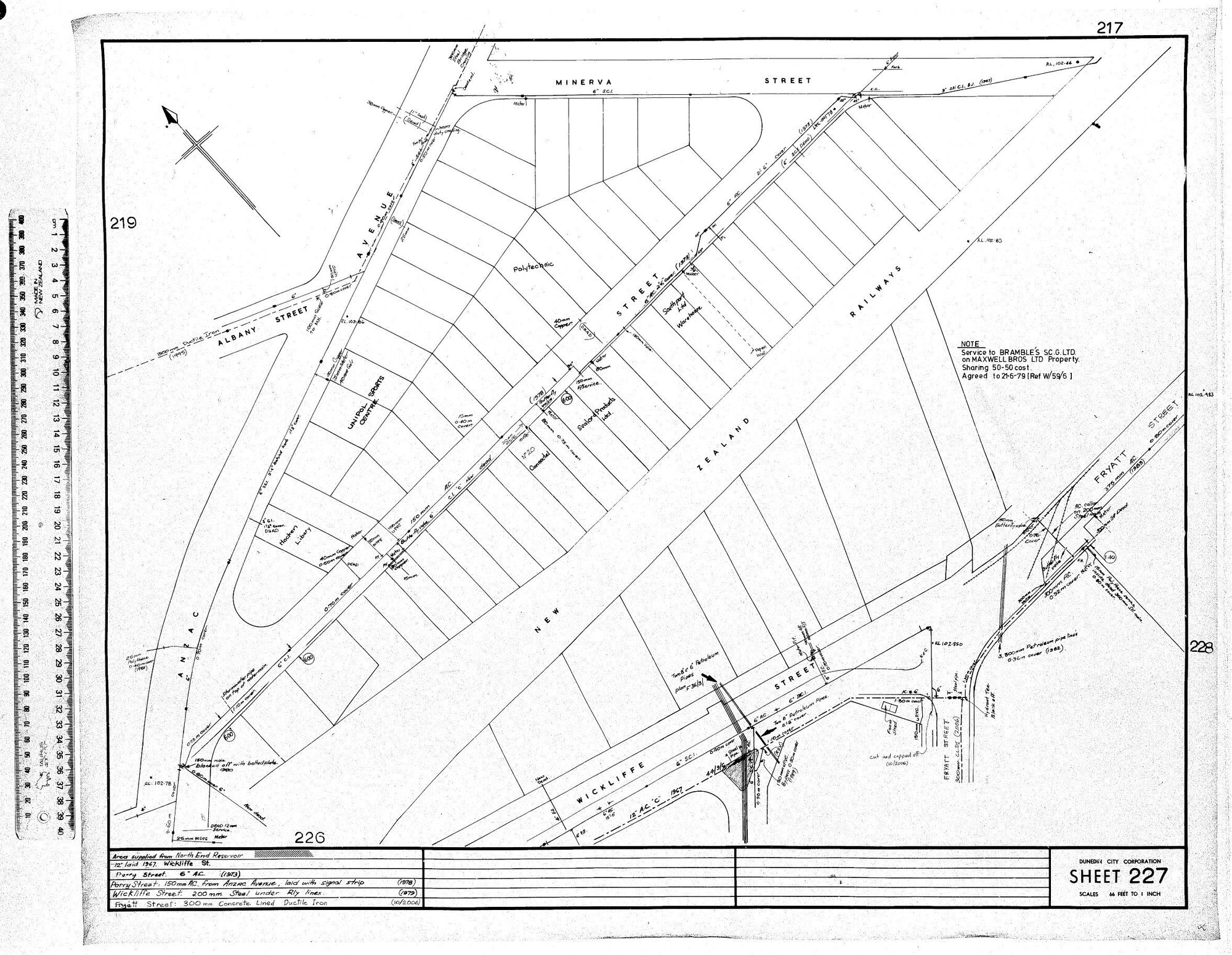 AREA SUPPLIED FROM NORTH END RESERVOIR