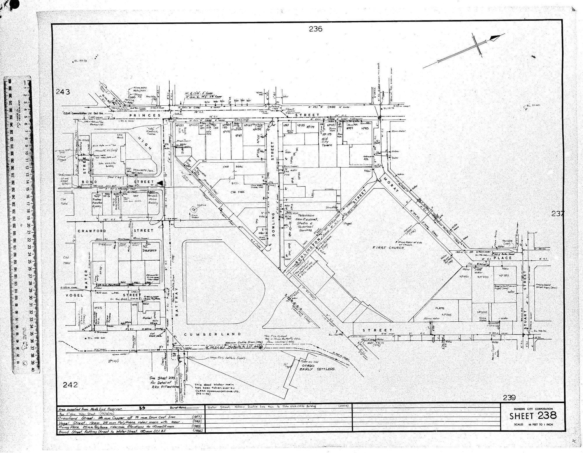 AREA SUPPLIED FROM NORTH END RESERVOIR - 3/9 - BURST MAINS