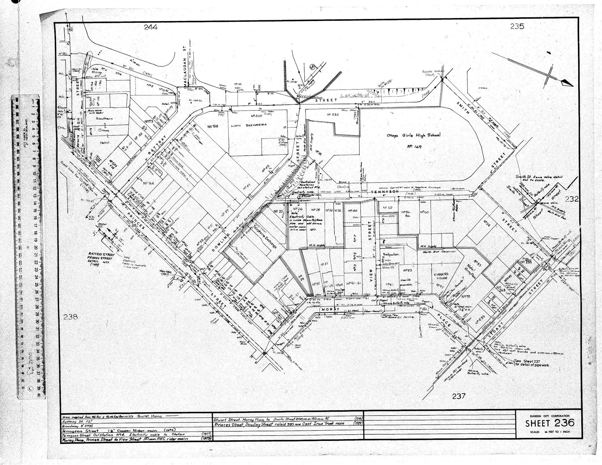 AREA SUPPLIED FROM M.H. RES &amp; NORTH END RESERVOIR - 3/9 - BURST MAINS