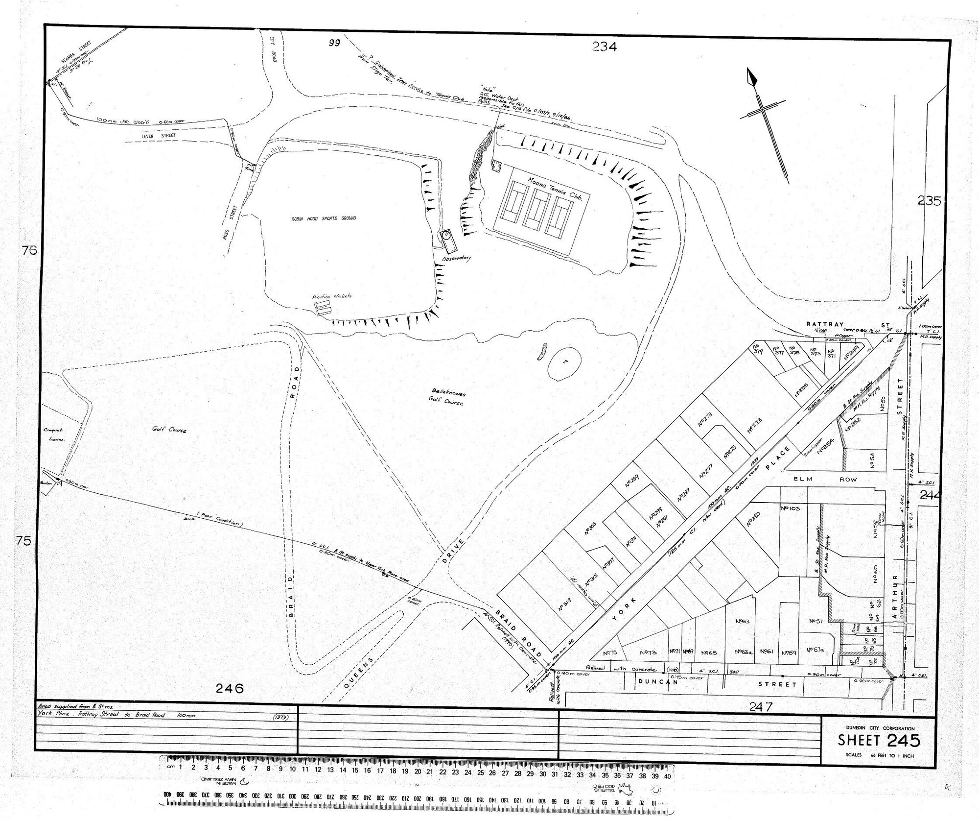 AREA SUPPLIED FROM B ST RES
