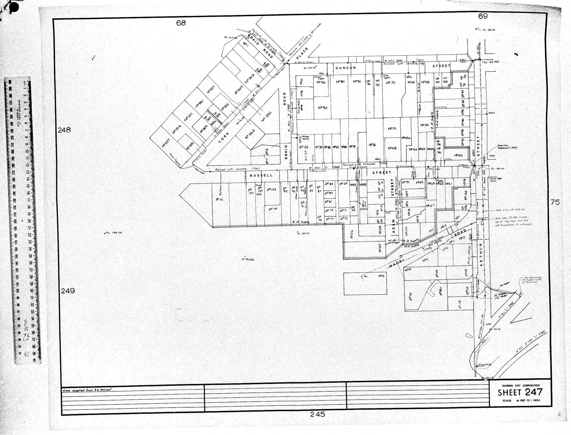 AREA SUPPLIED FROM B ST &amp; M.H. RES 5