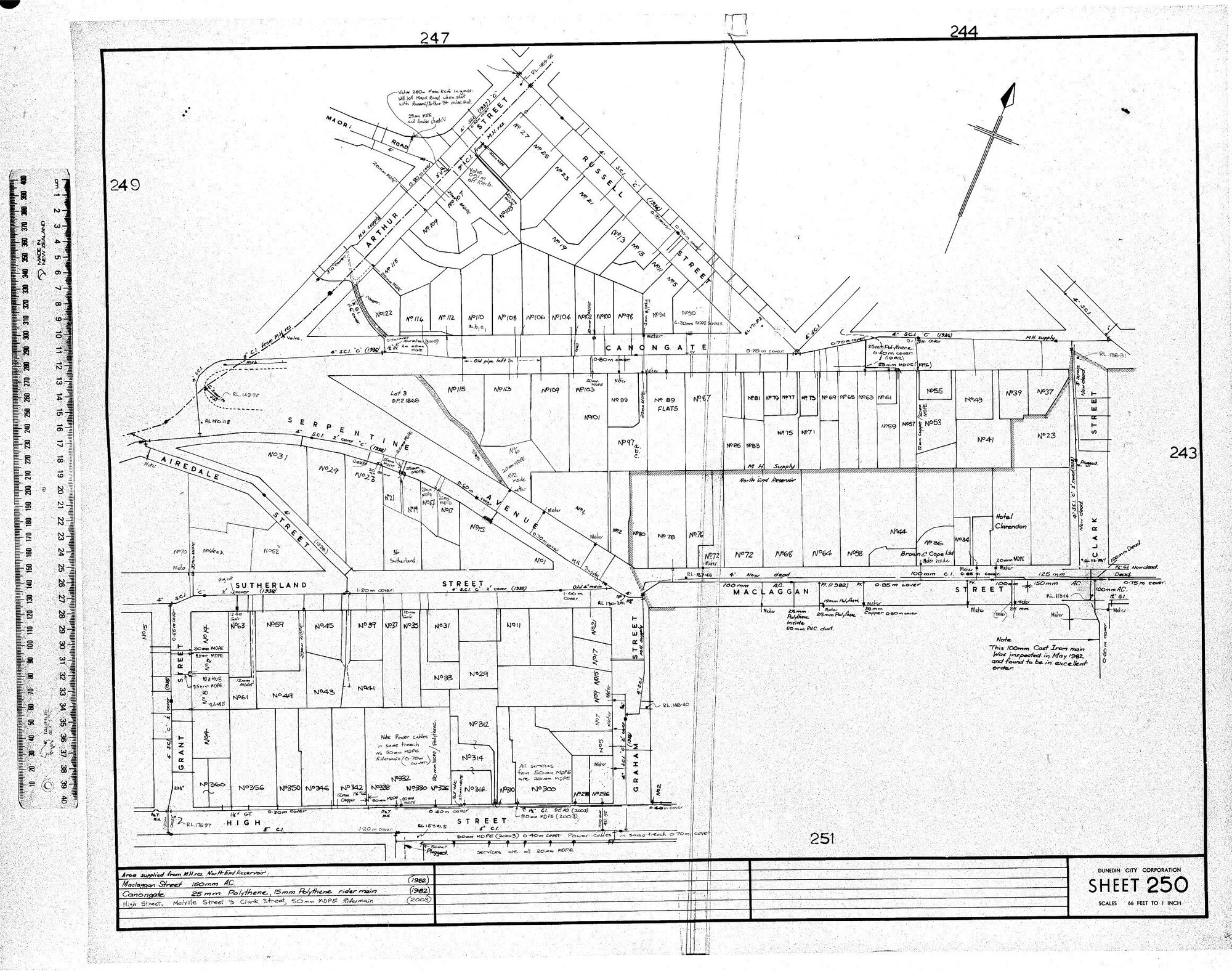 AREA SUPPLIED FROM M.H. RES NORTH END RESERVOIR