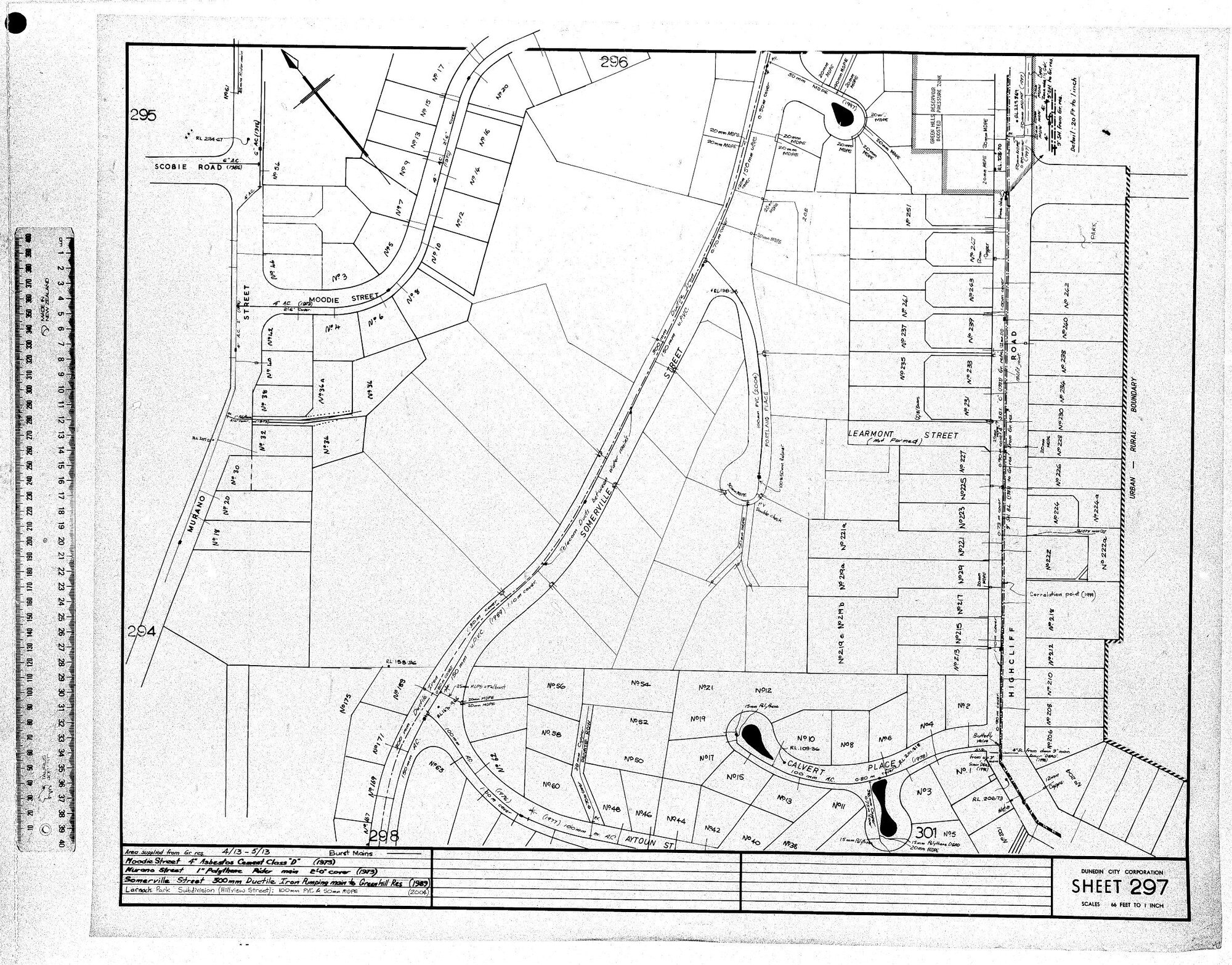 AREA SUPPLIED FROM GR. RES - 4/13 - 5/13 - BURST MAINS