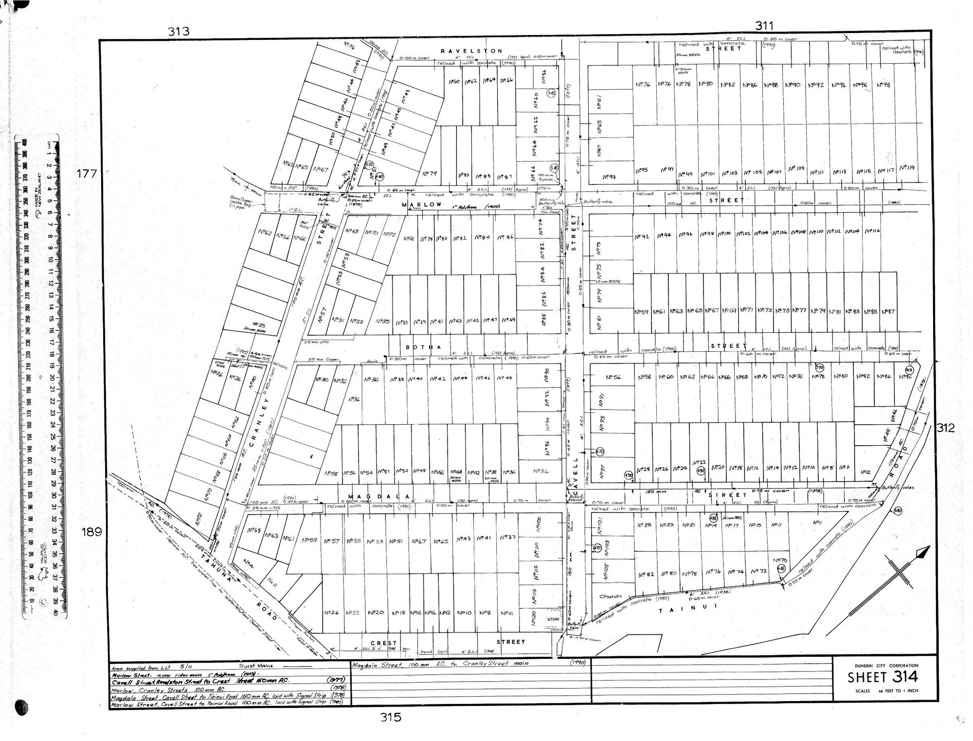 AREA SUPPLIED FROM L.Ls - 5/11 - BURST MAINS
