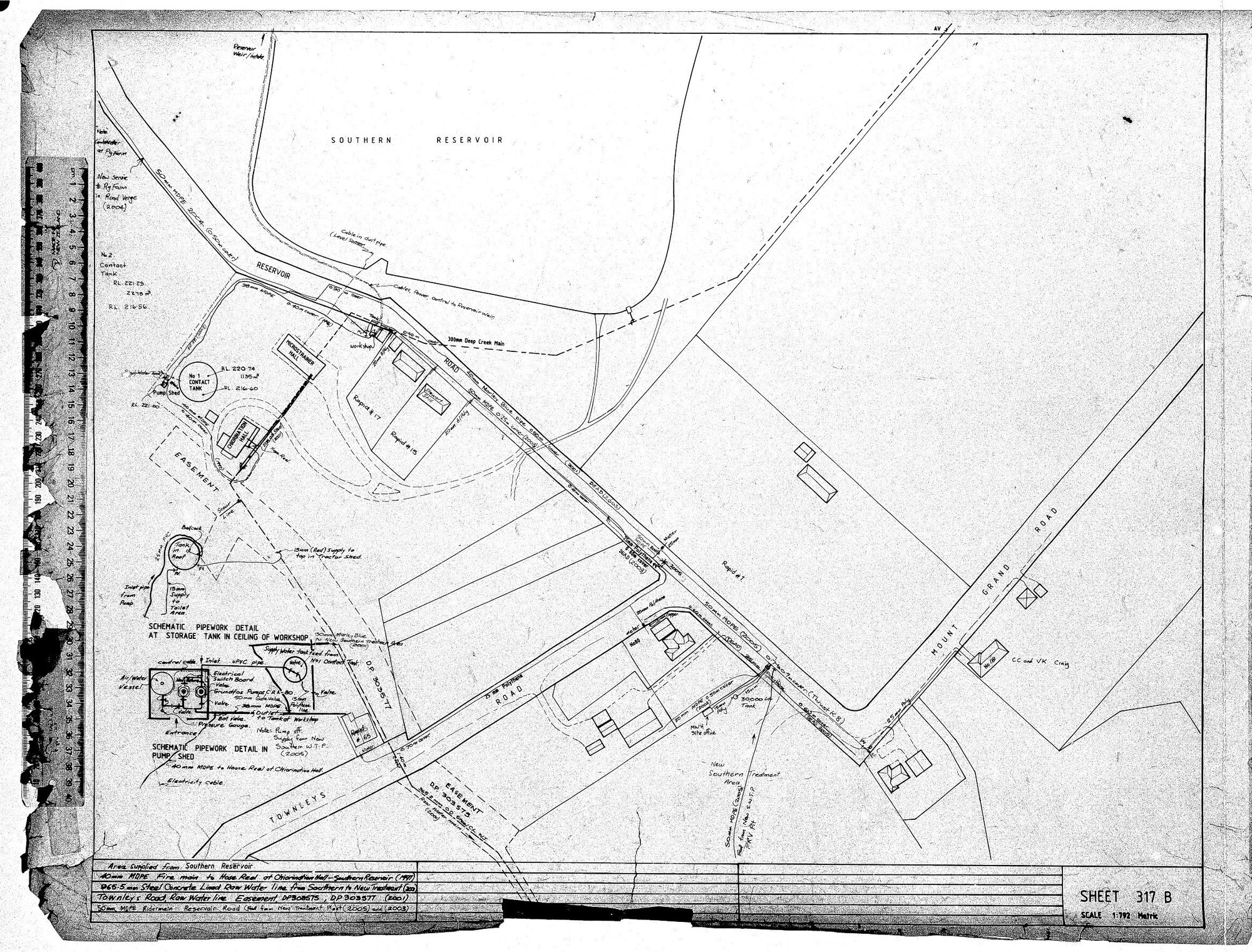 AREA SUPPLIED FROM SOUTHERN RESERVOIR