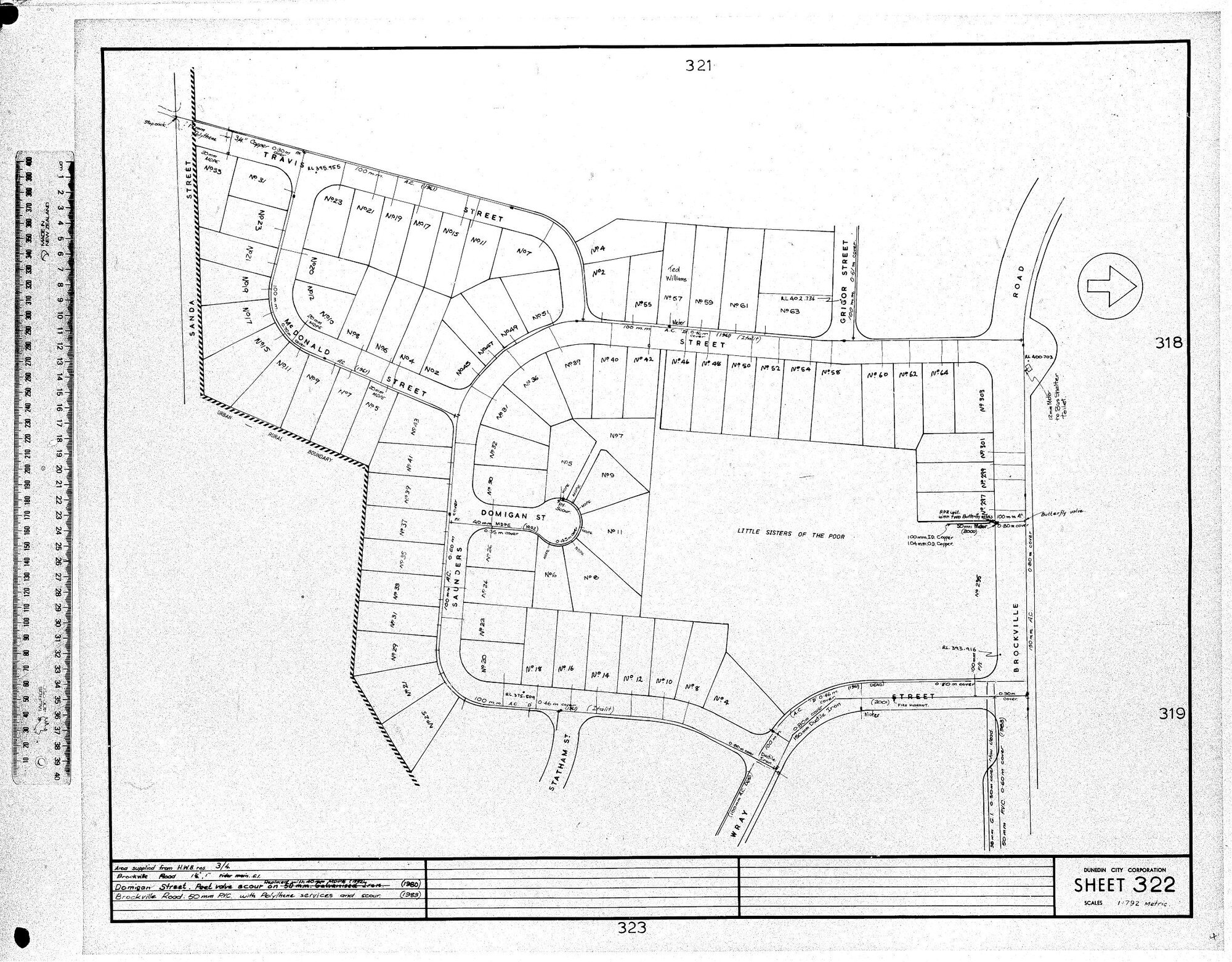 AREA SUPPLIED FROM H.W.B RES. - 3/4
