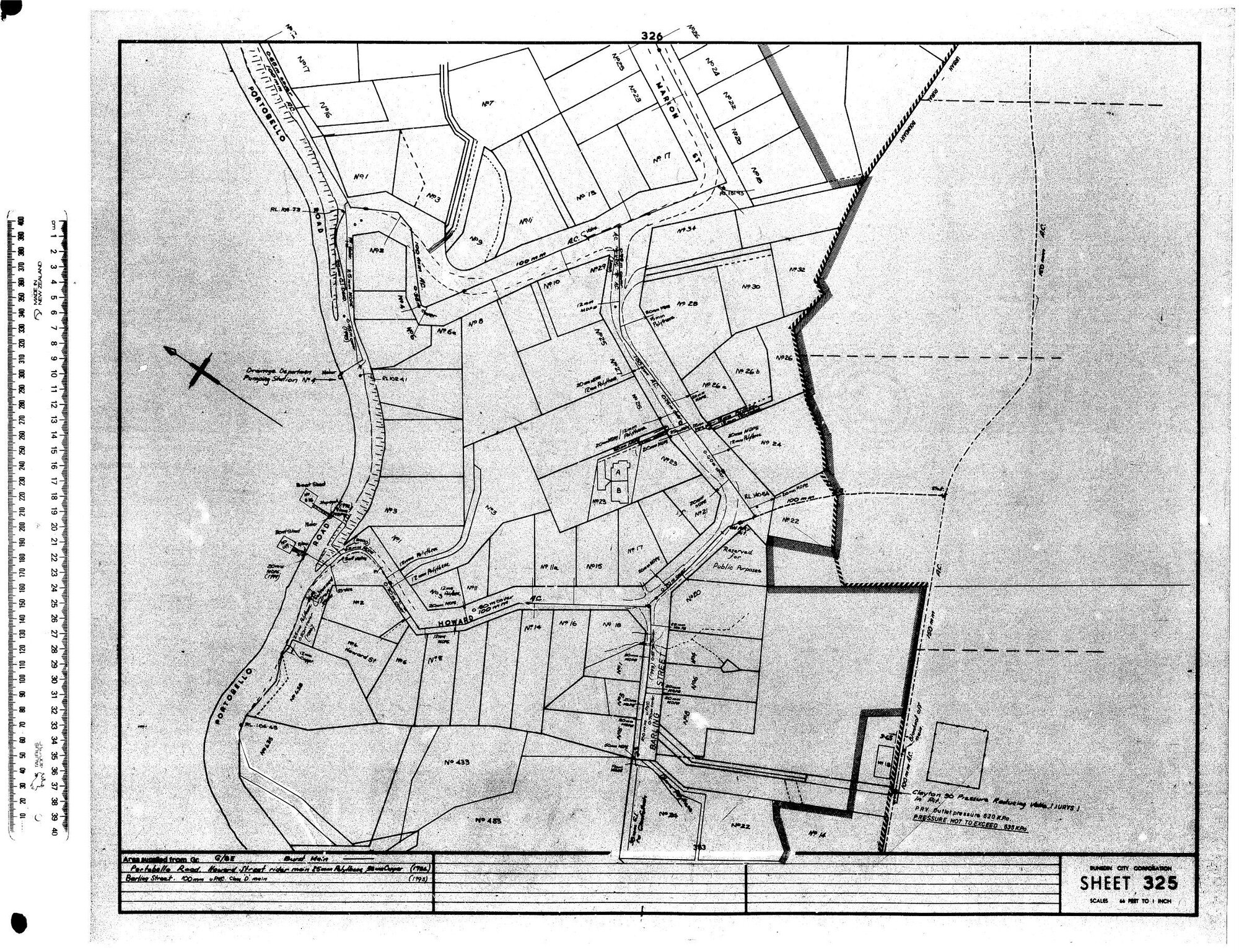 AREA SUPPLIED FROM GR. G/SE - BURST MAIN