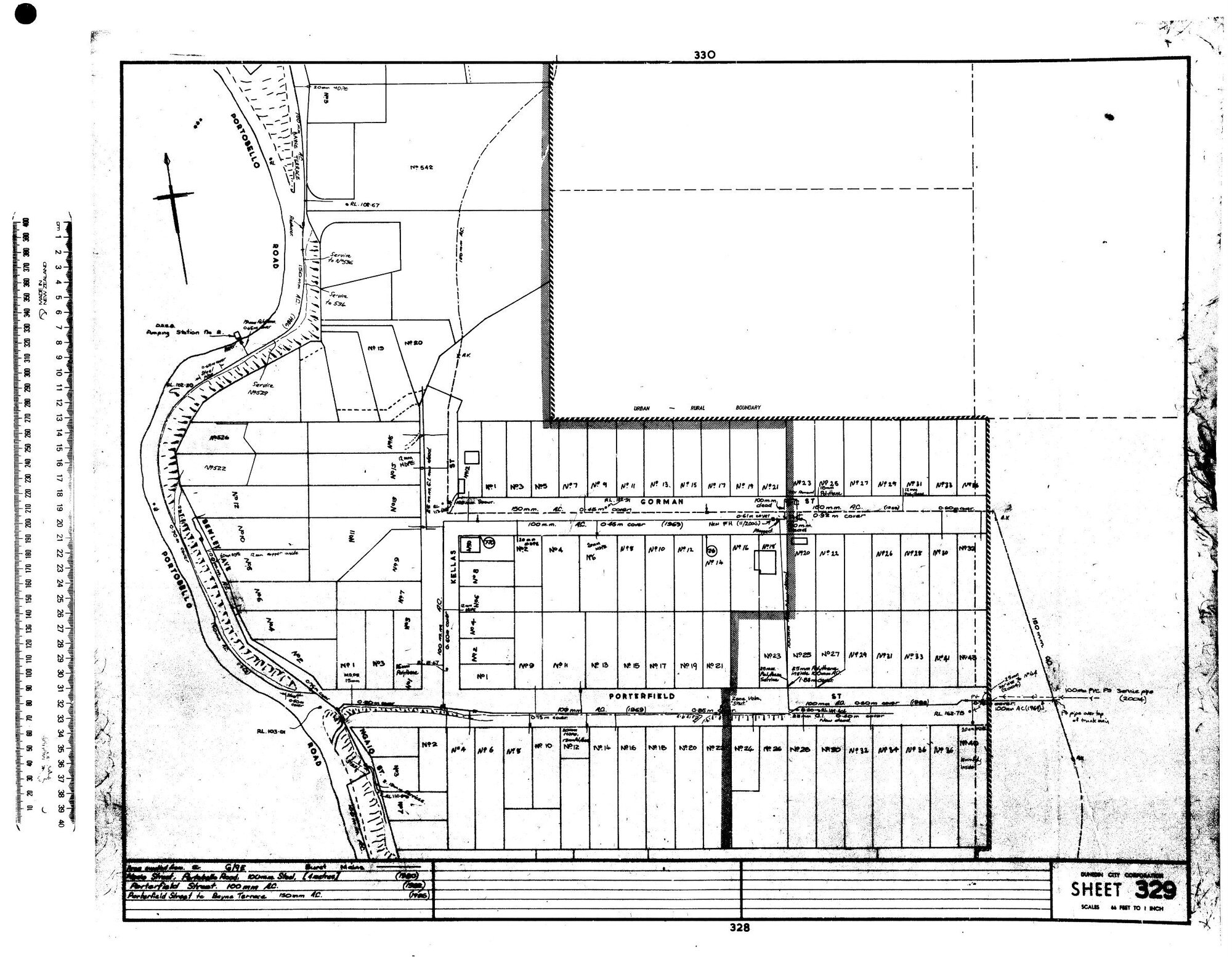 AREA SUPPLIED FROM GR. G/9E - BURST MAINS