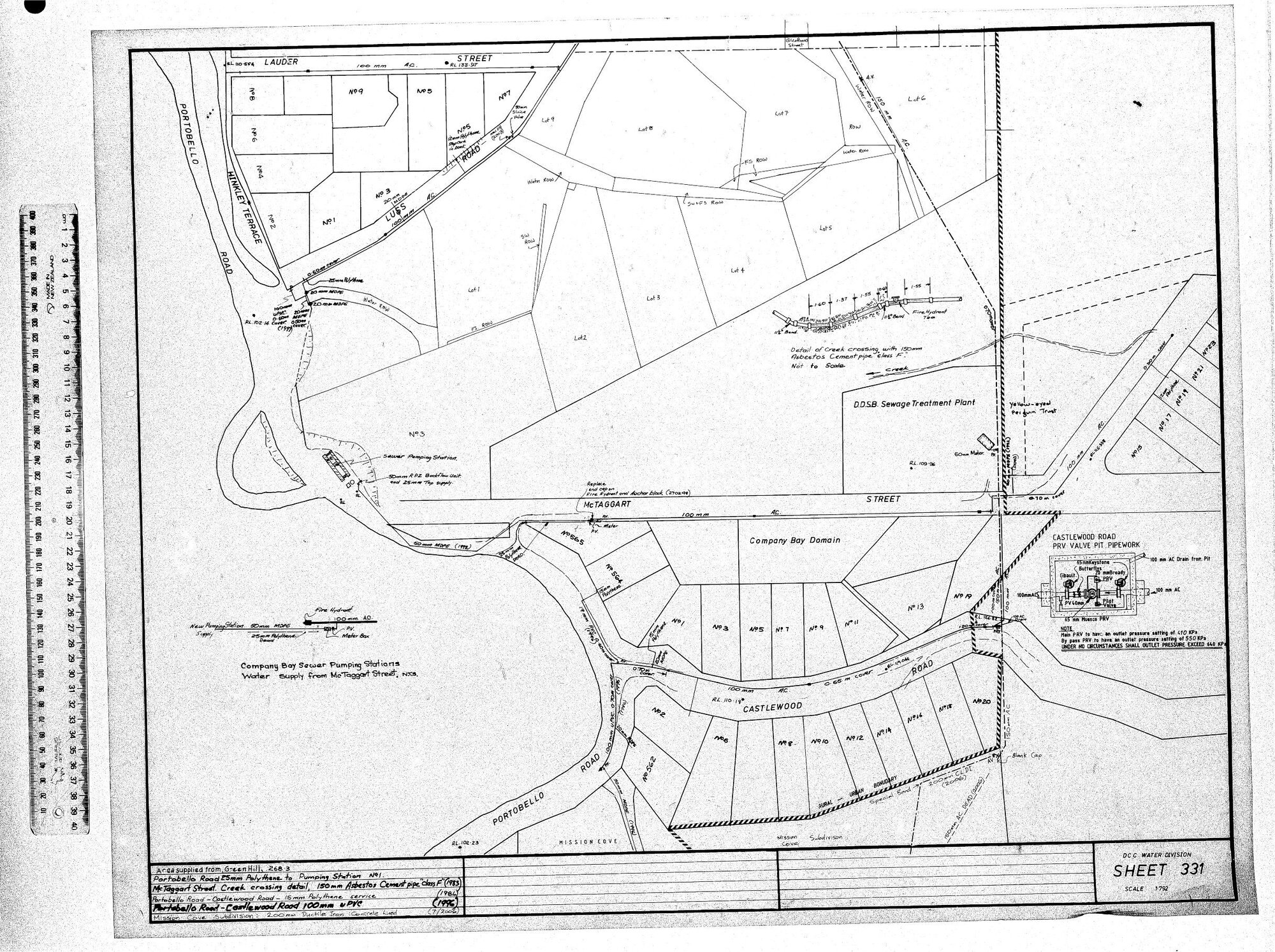 AREA SUPPLIED FROM GREEN HILL, 268.9