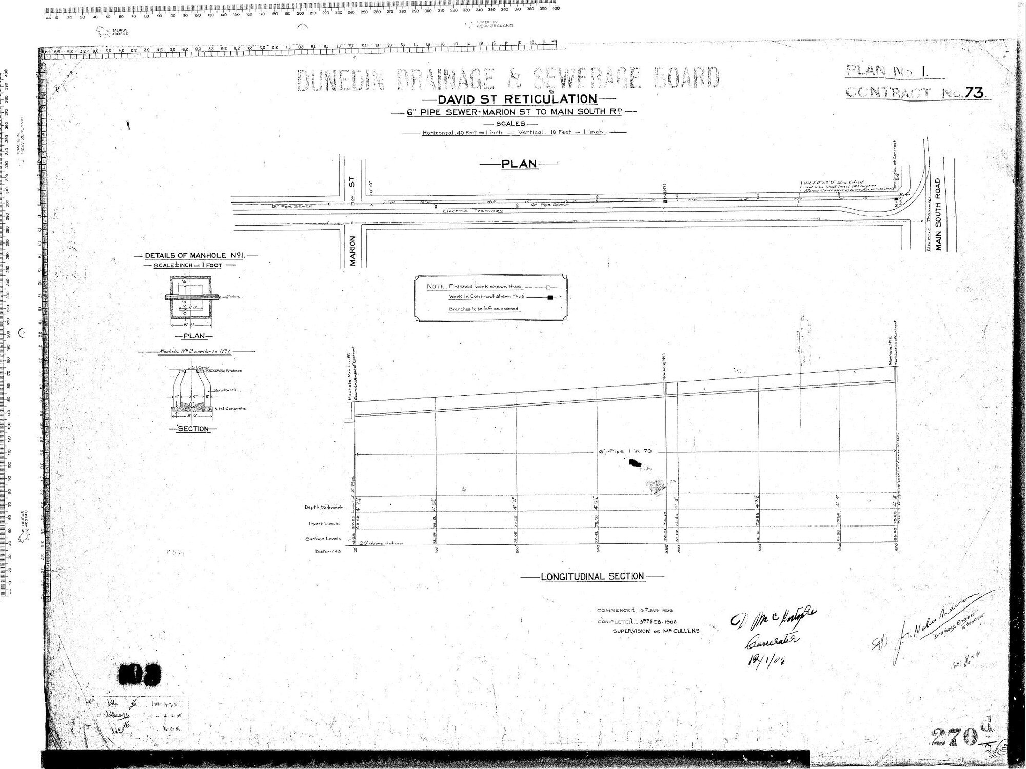 David St Reticulation - 6&rdquo; Sewer Marion St to Main South Road