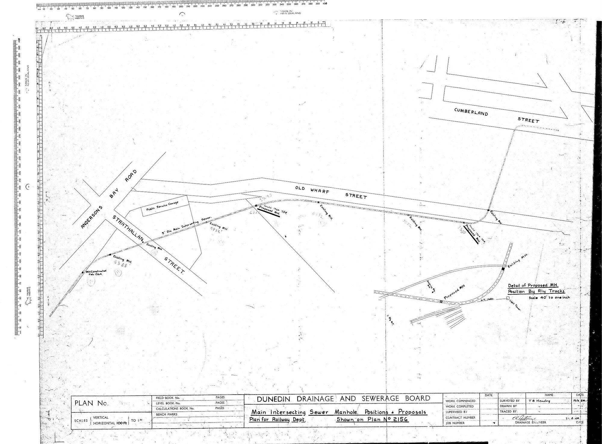Main Intersecting Sewer Manhole Positions &amp; Proposals Plan for Railway Dept