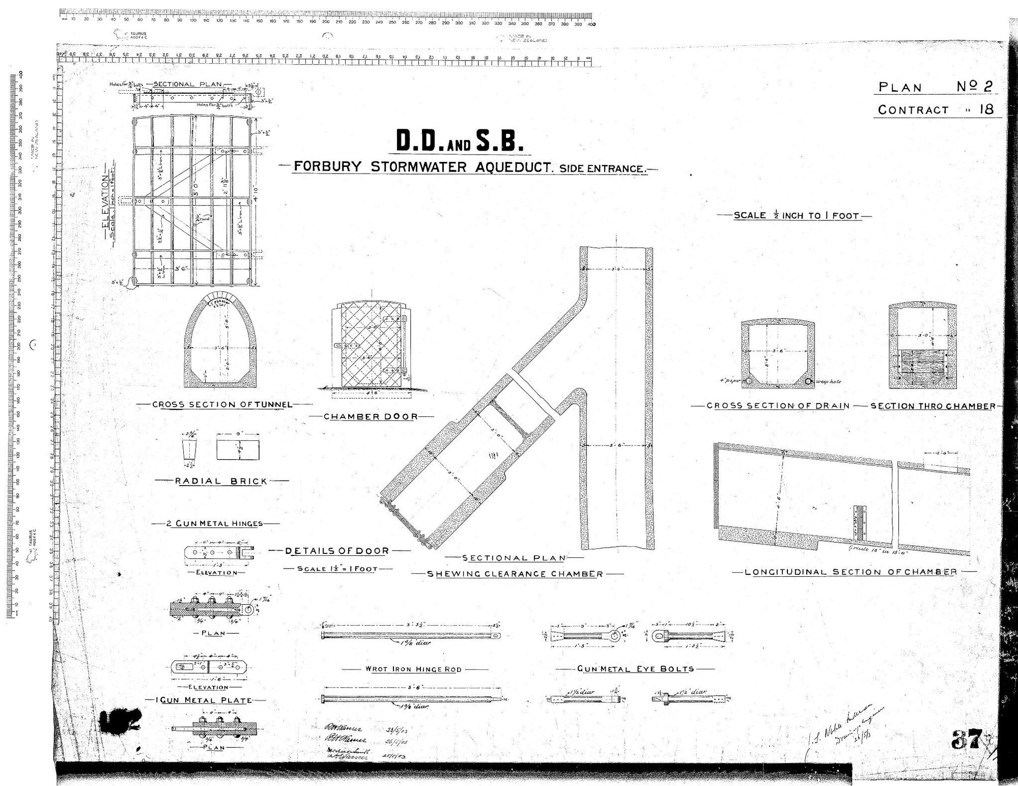 D.D and S.B. Forbury Stormwater Aqueduct. Side Entrance