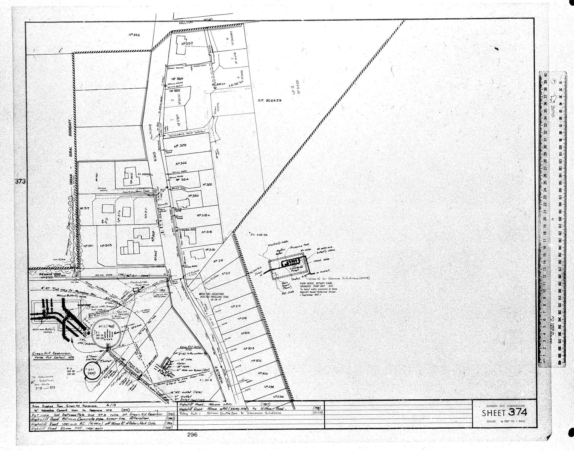 AREA SUPPLIED FROM GREENHILLS RESERVOIR - 4/13