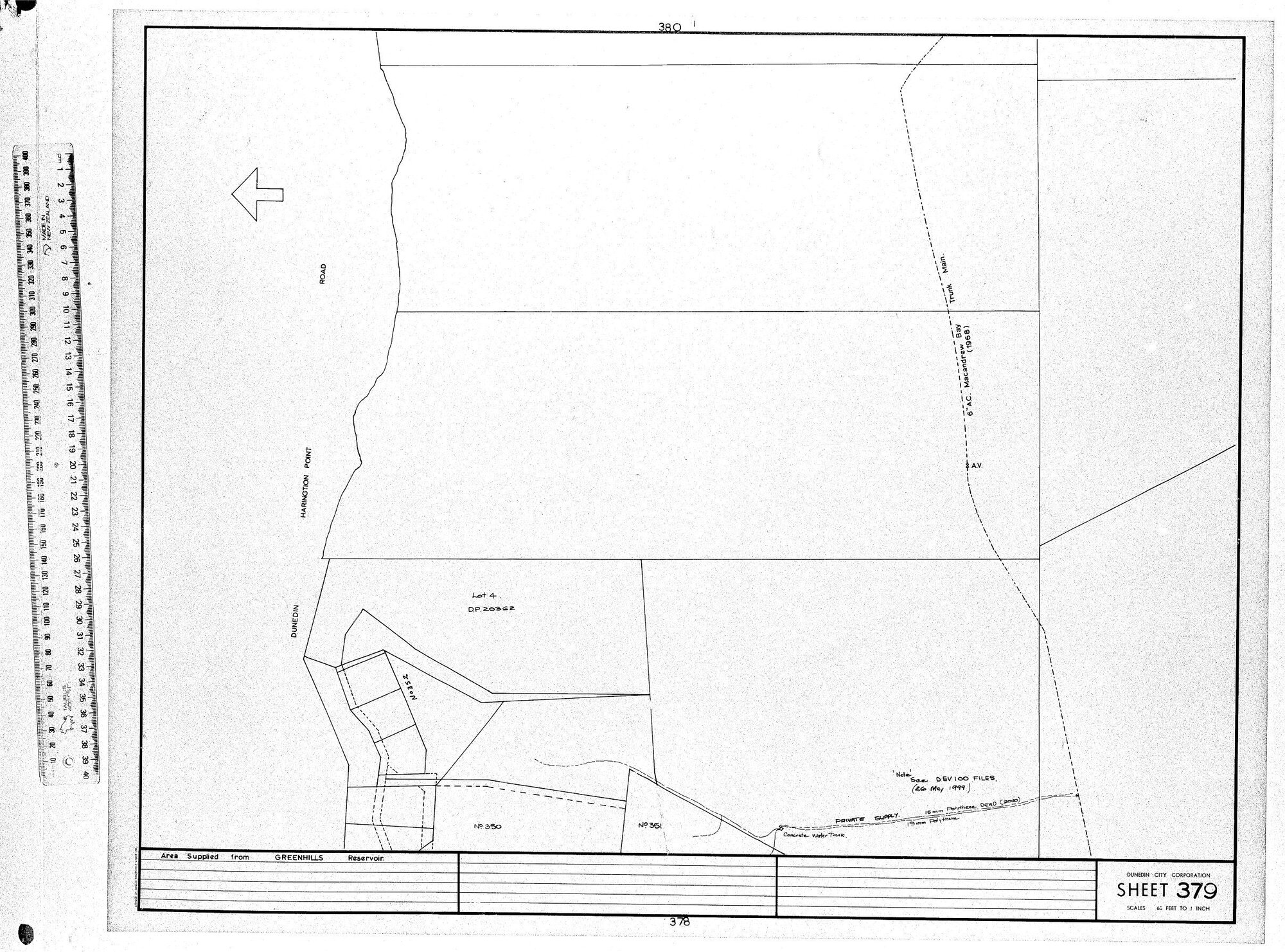 AREA SUPPLIED FROM GREENHILLS RESERVOIR.