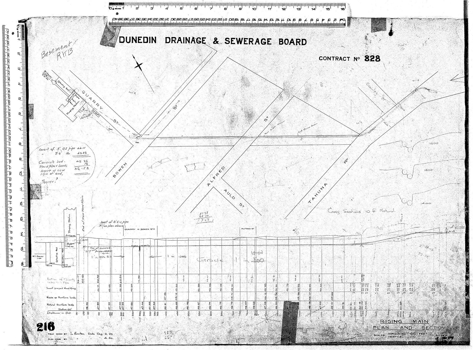 RISING MAIN PLAN &amp; SECTION
