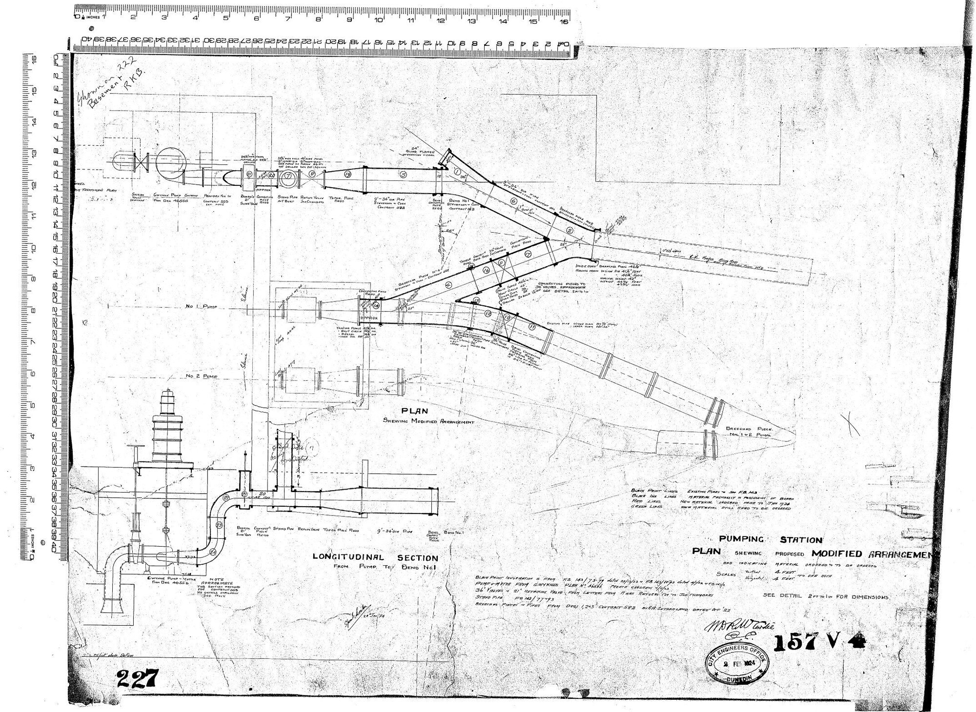 PUMPING STATION - PLAN SHEWING PROPOSED MODIFIED ARRANGEMENT