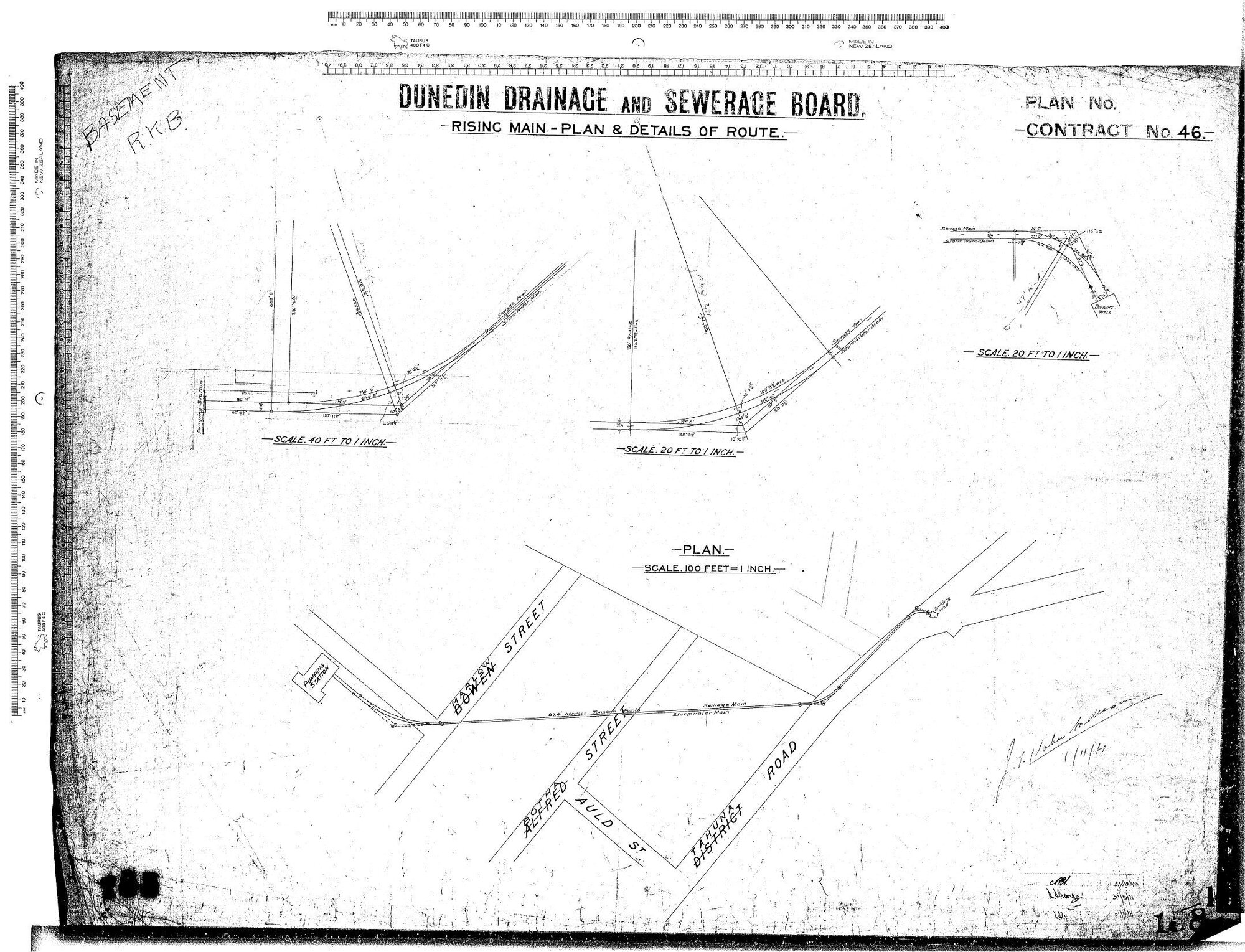 RISING MAIN - PLAN &amp; DETAILS OF ROUTE