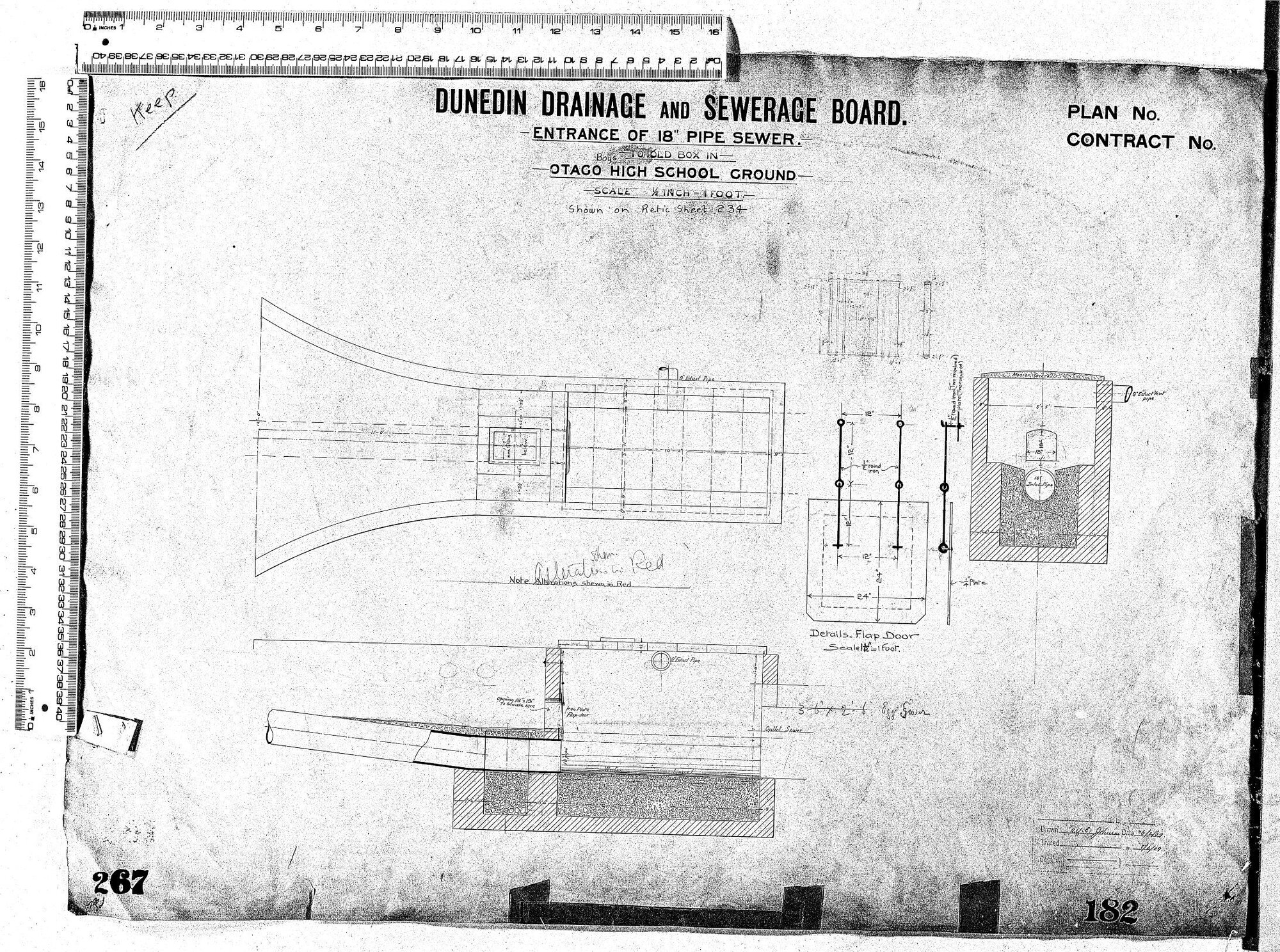 ENTRANCE OF 18" PIPE SEWER - OTAGO BOYS HIGH SCHOOL GROUND