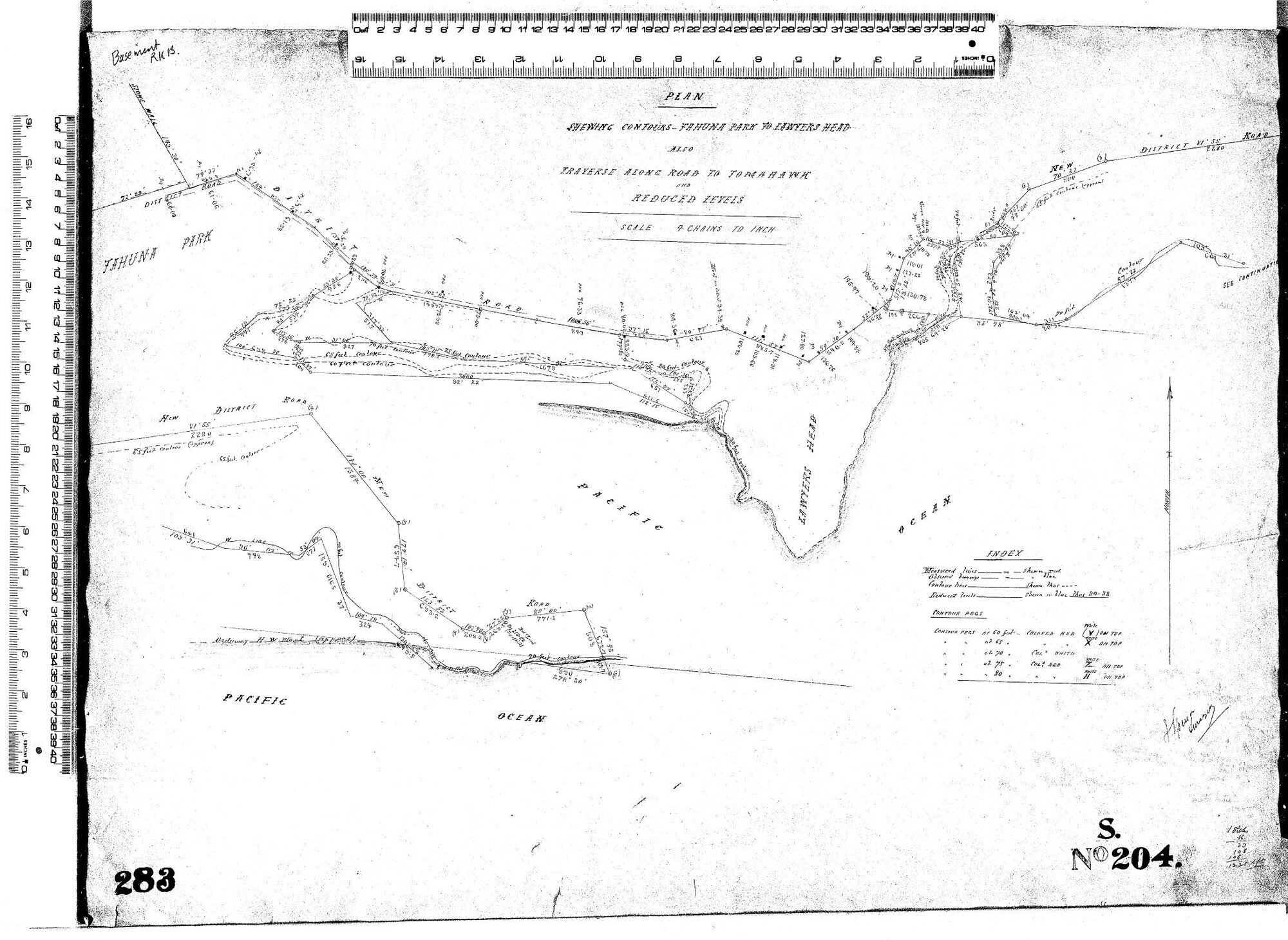 SHEWING CONTOURS - TAHUNA PARK TO LAWYERS HEAD