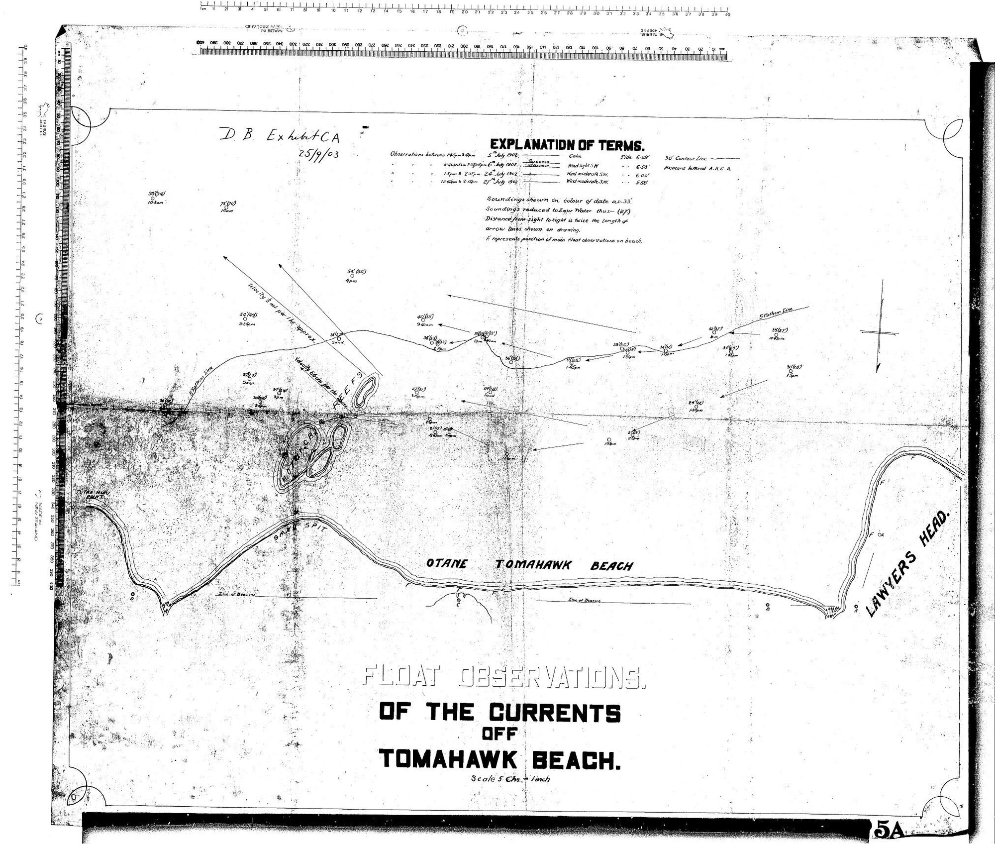 FLOAT OBSERVATIONS OF THE CURRENTS OFF TOMAHAWK BEACH