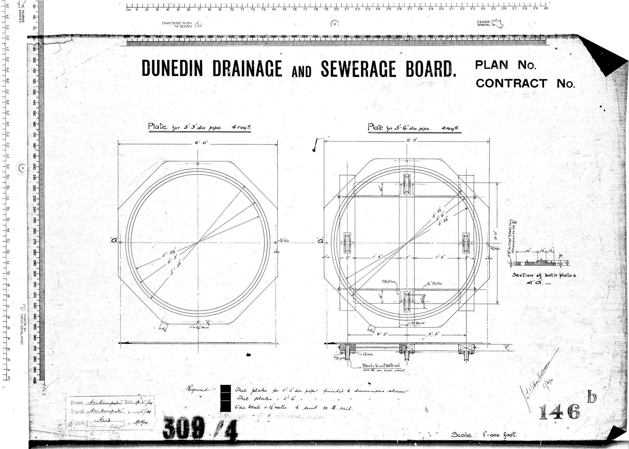 PLATE FOR 5' 3" dia PIPE AND PLATE FOR 5' 6" dia PIPE