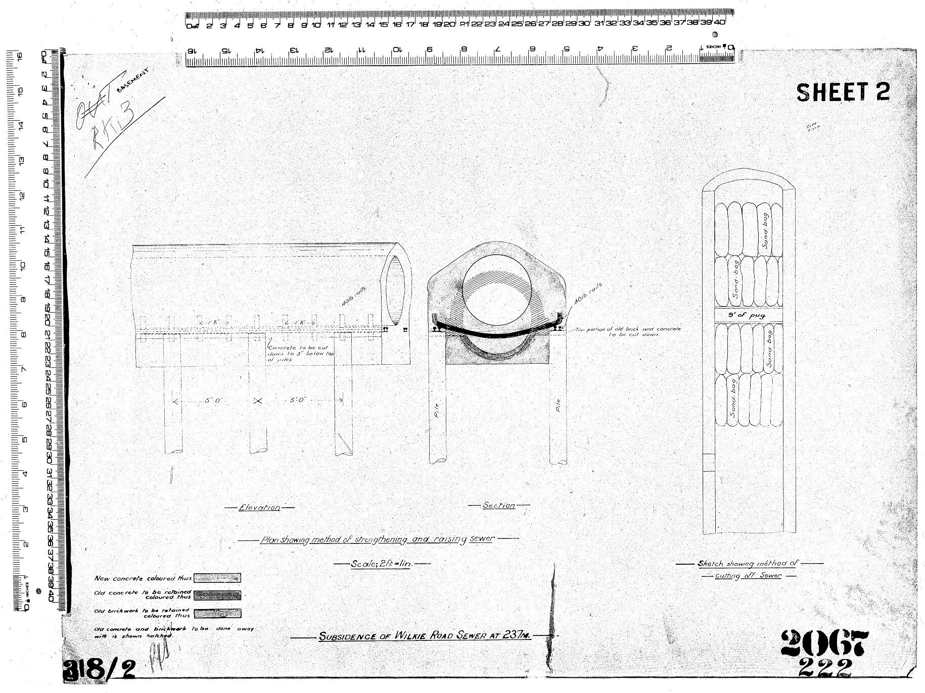 SUBSIDENCE OF WILKIE ROAD SEWER AT 237m