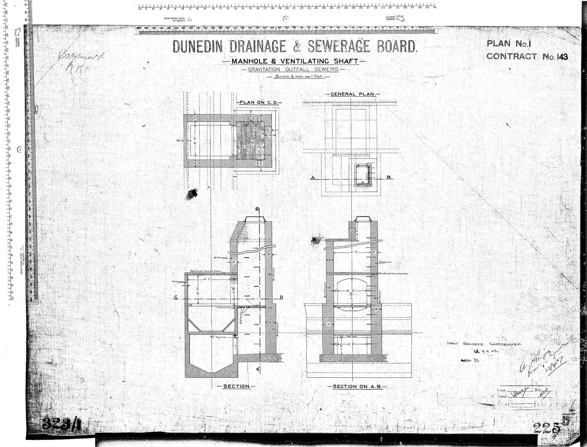 MANHOLE &amp; VENTILATING SHAFT - GRAVITATION OUTFALL SEWERS