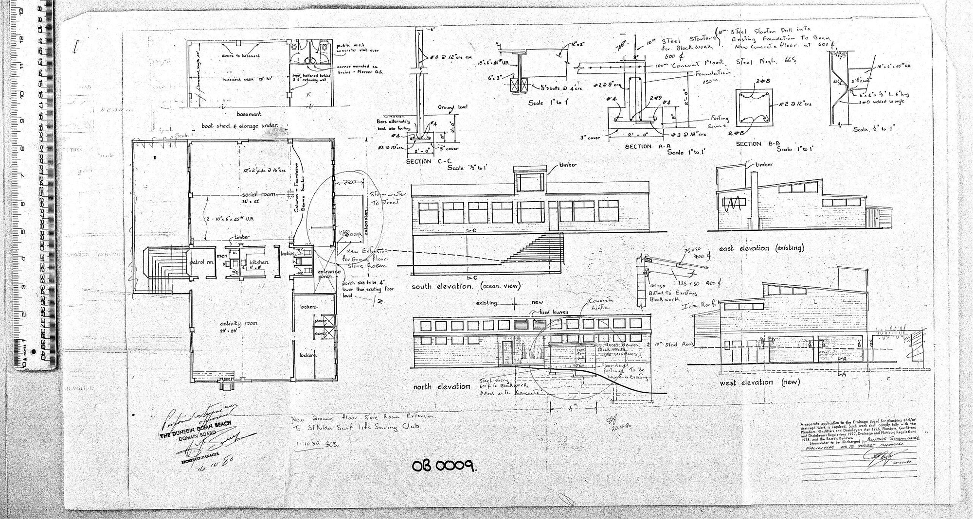 NEW GOUND FLOOR STORE ROOM EXTENSION TO ST KILDA SURF LIFE SAVING CLUB