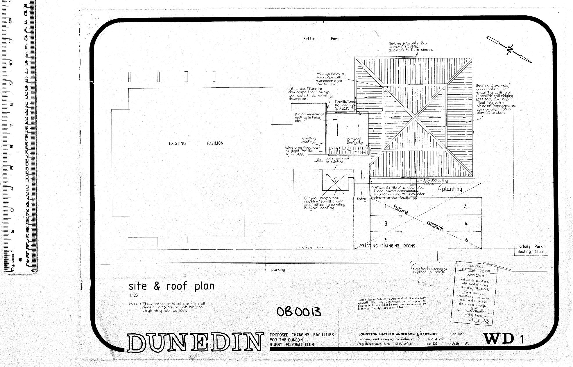 PROPOSED CHANGING FACILITIES FOR THE DUNEDIN RUGBY CLUB